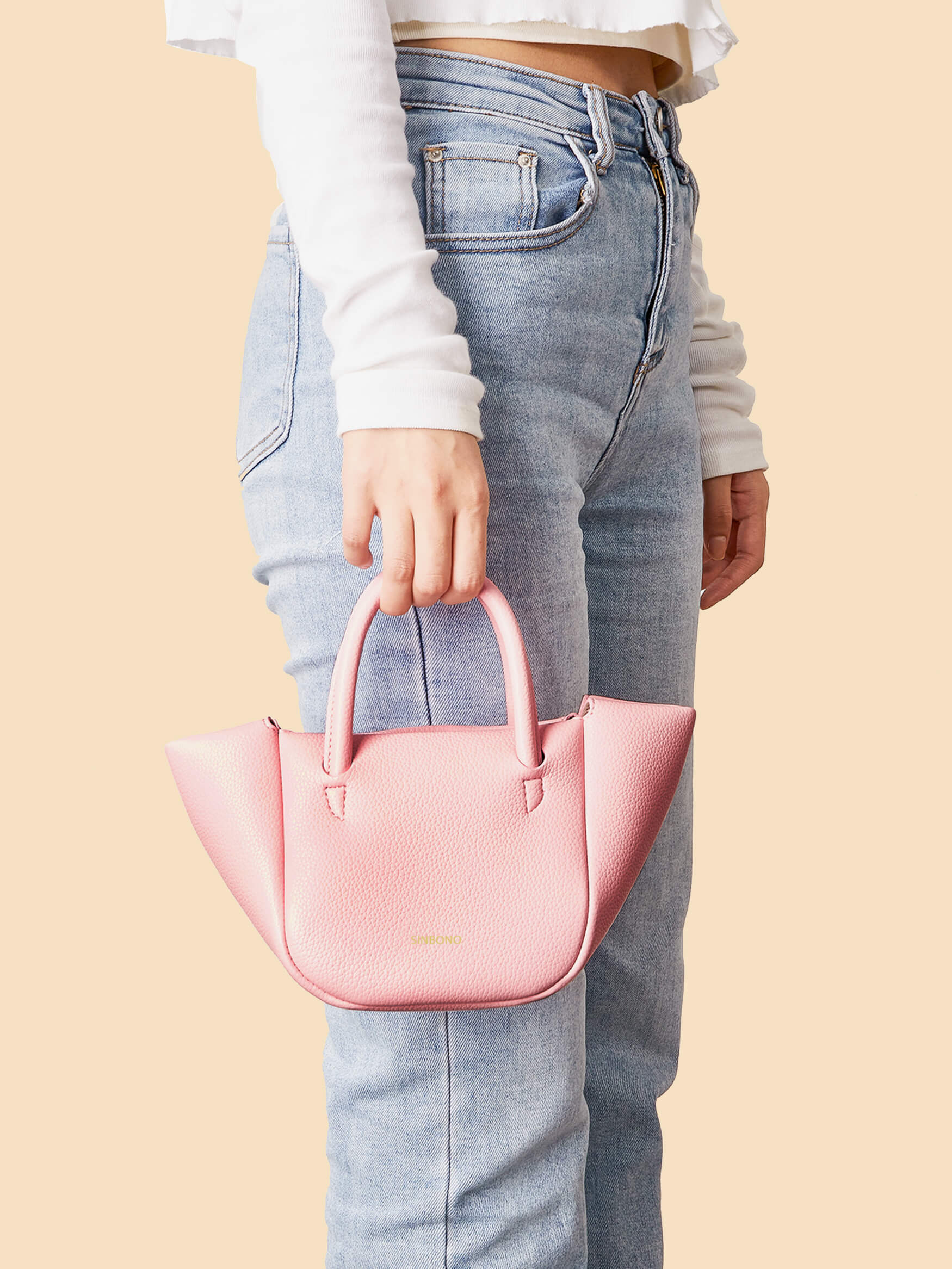 SINBONO Selena Ruched Hobo Handle Crossbody Bag Pink