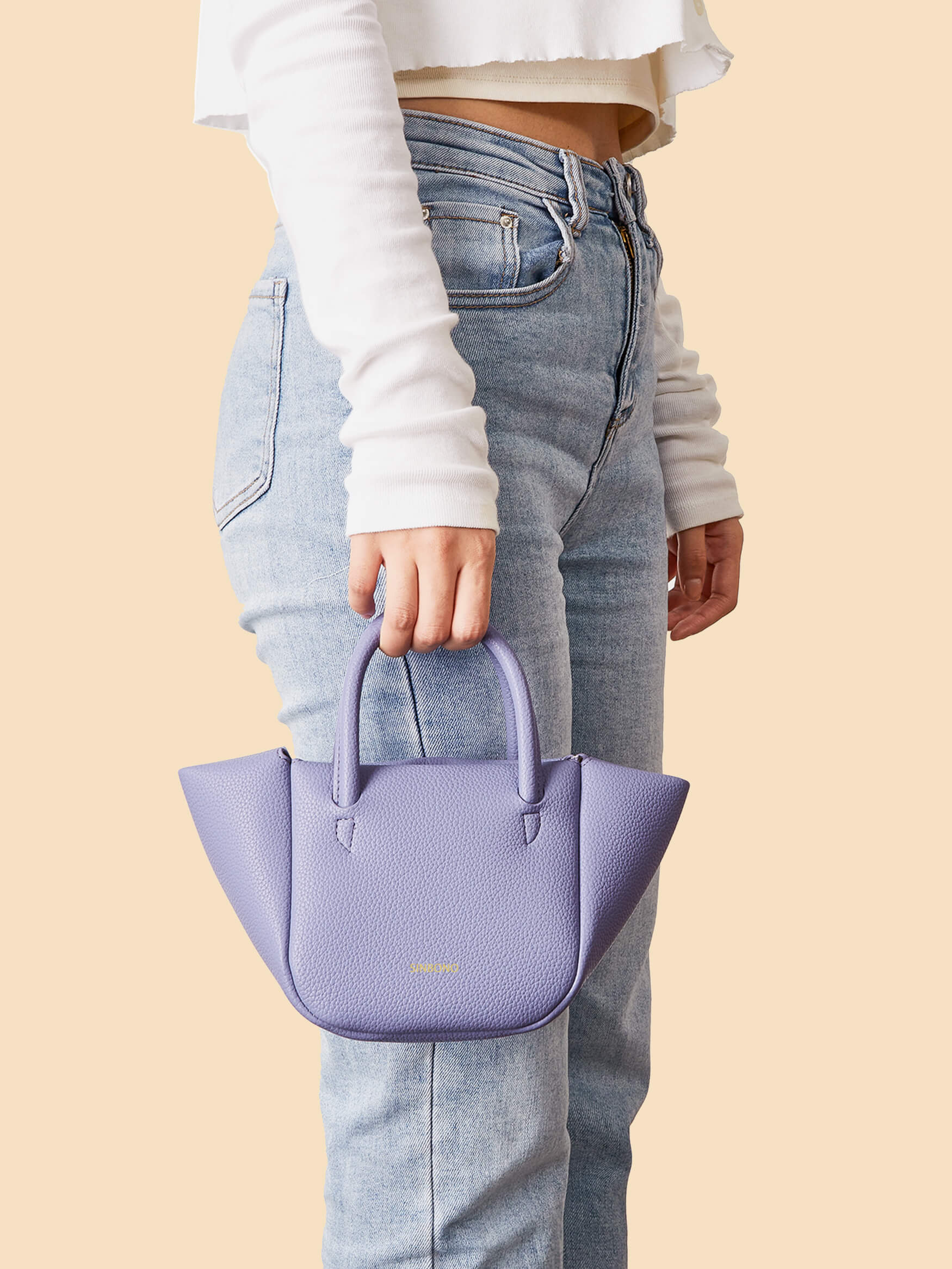 SINBONO Selena Ruched Hobo Handle Crossbody Bag Purple