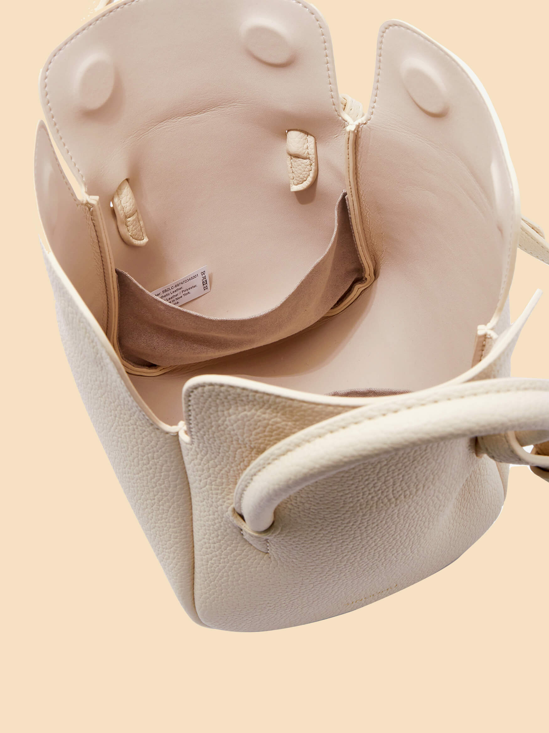 SINBONO Selena Ruched Hobo Handle Crossbody Bag Ivory