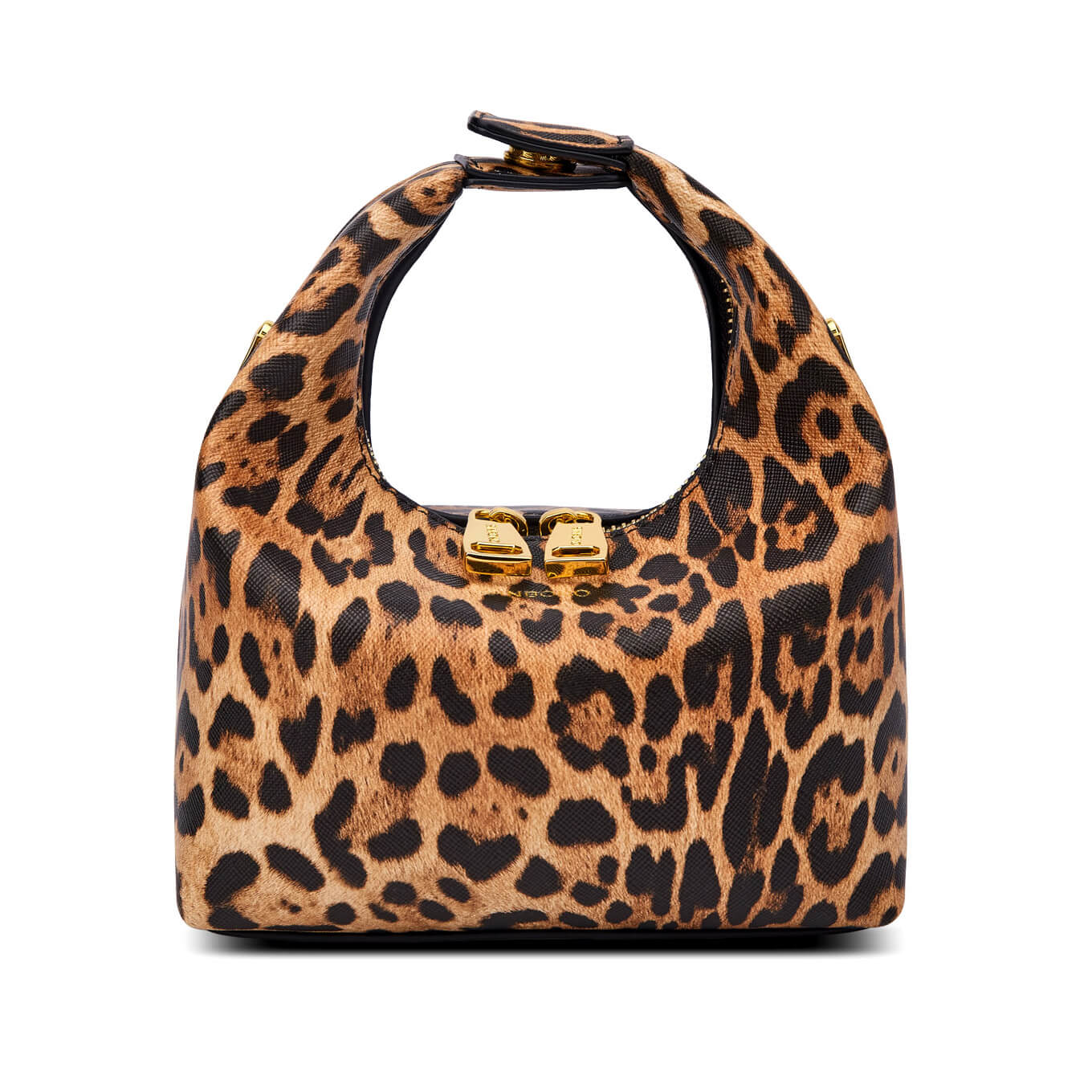 Vienna Top Handle Crossbody Bag in Brown leopard print Vegan Leather - Front View