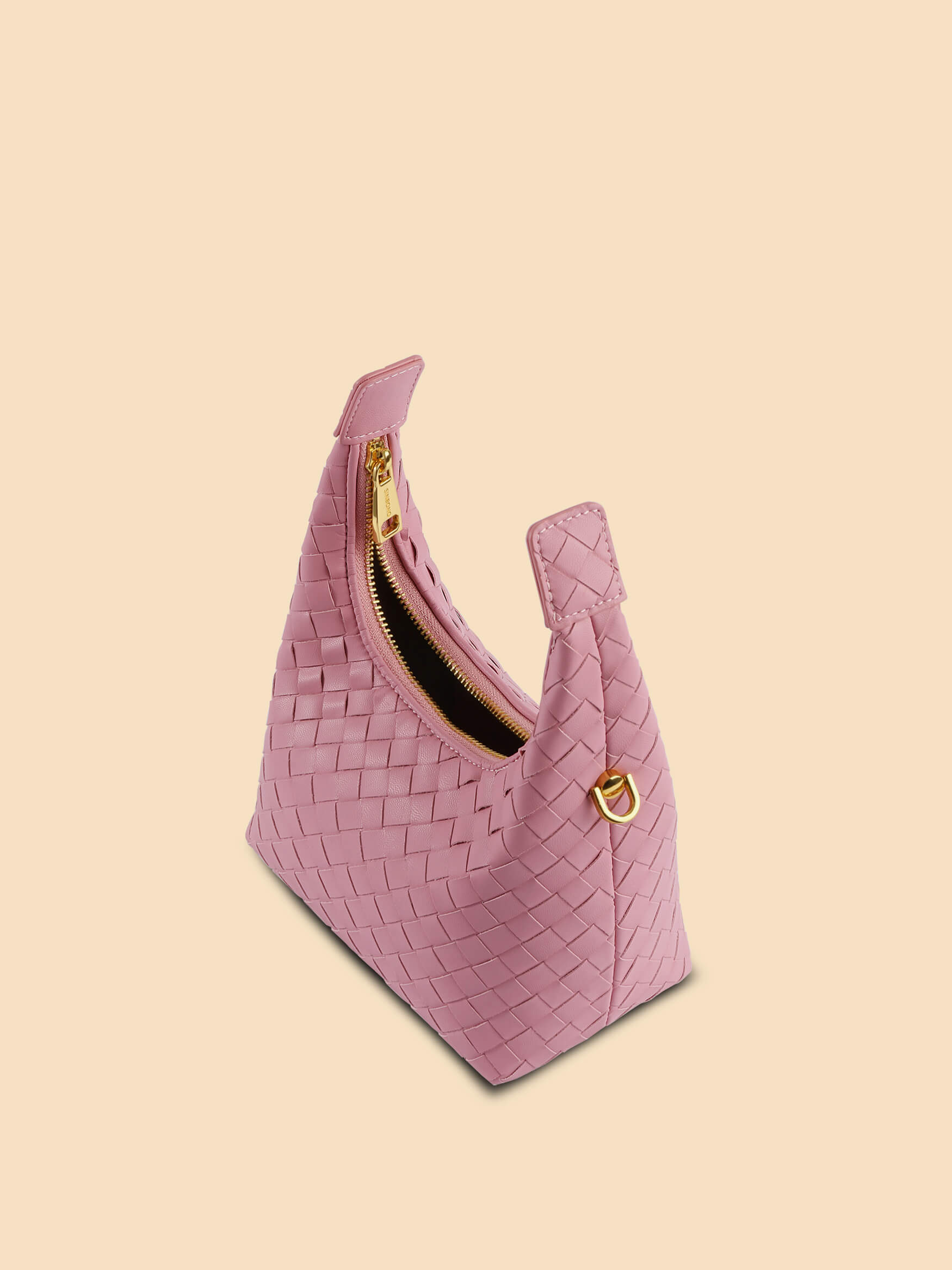 SINBONO Vienna Pink Braided Leather Handbags -Vegan Leather Women Bag