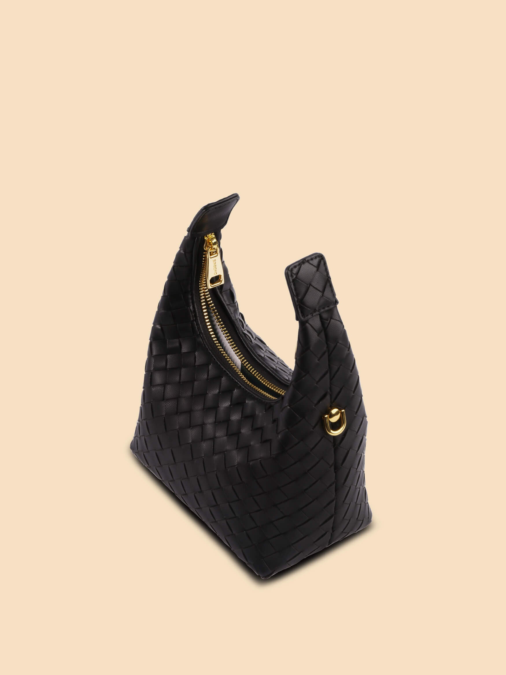 SINBONO Vienna Black Braided Leather Handbags -Vegan Leather Women Bag
