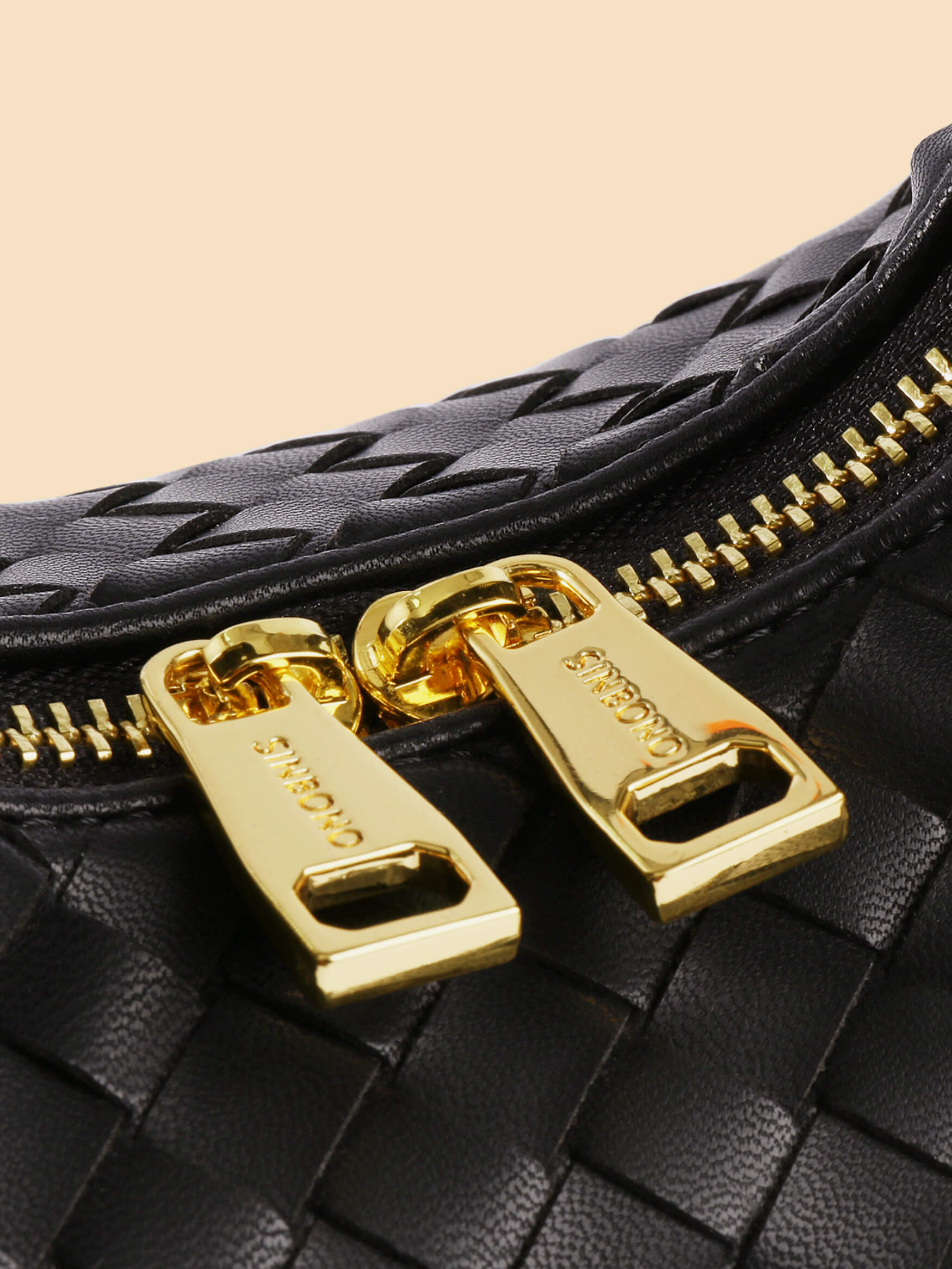 SINBONO Vienna Black Braided Leather Handbags -Vegan Leather Women Bag
