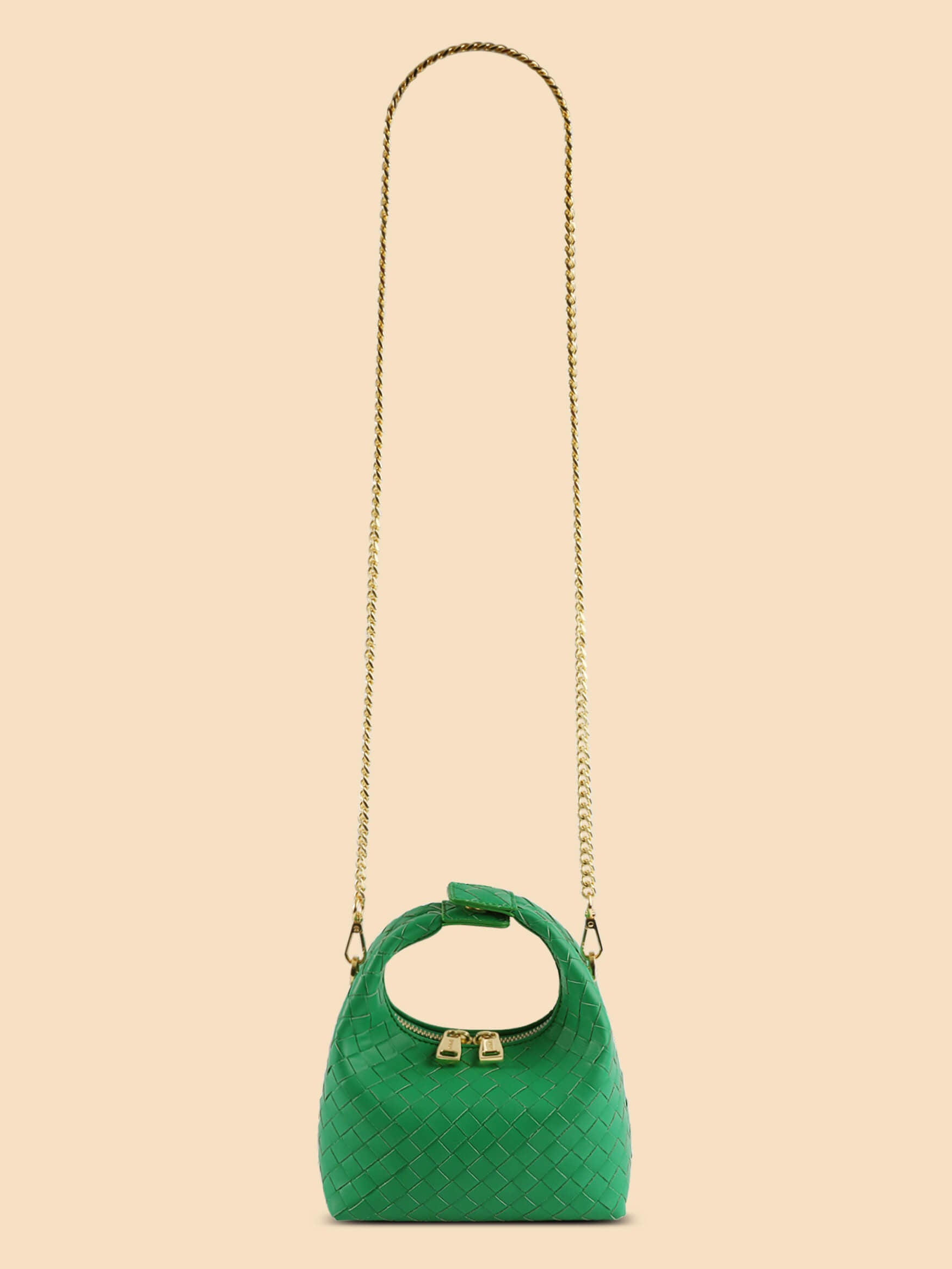 SINBONO Vienna Women Green Braided Shoulder Bag Vegan