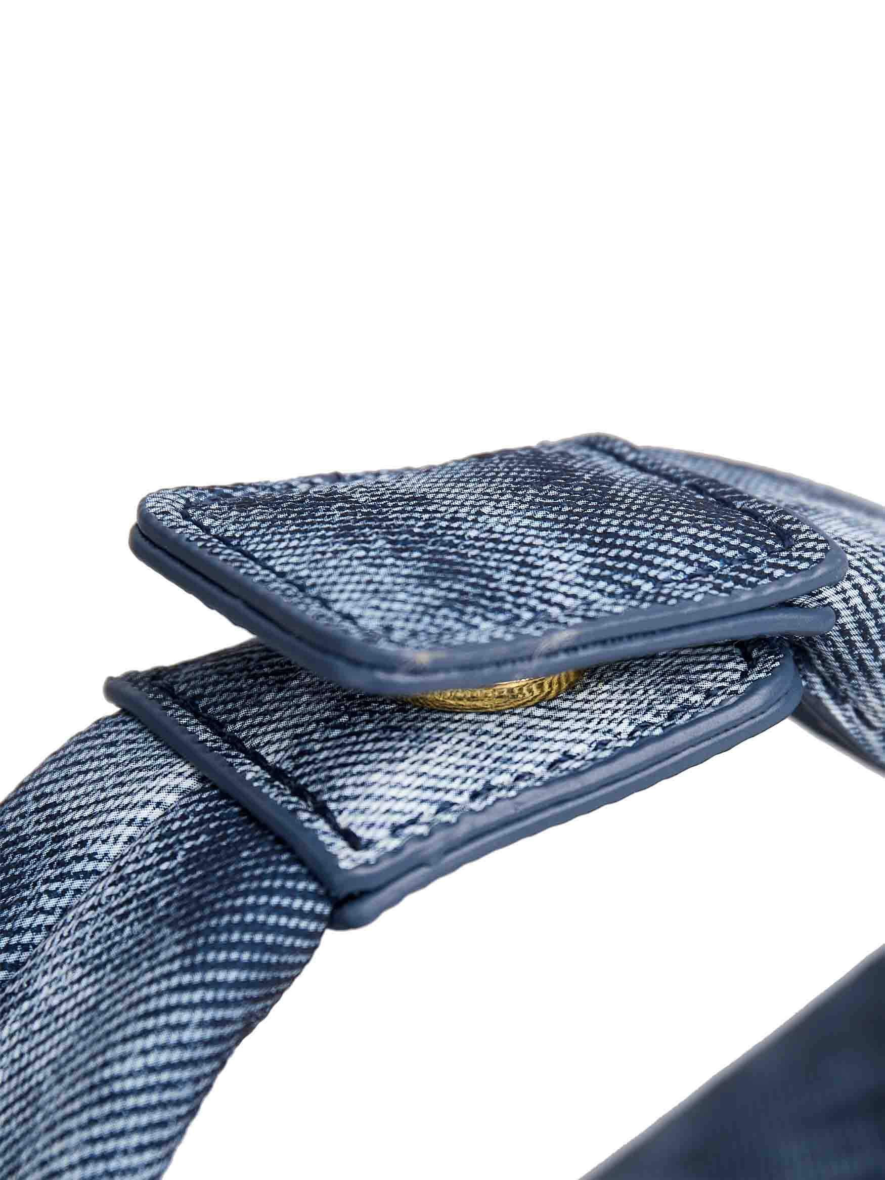 Vienna Top Handle Crossbody Bag in Deep Blue Vegan Leather - Side Angle