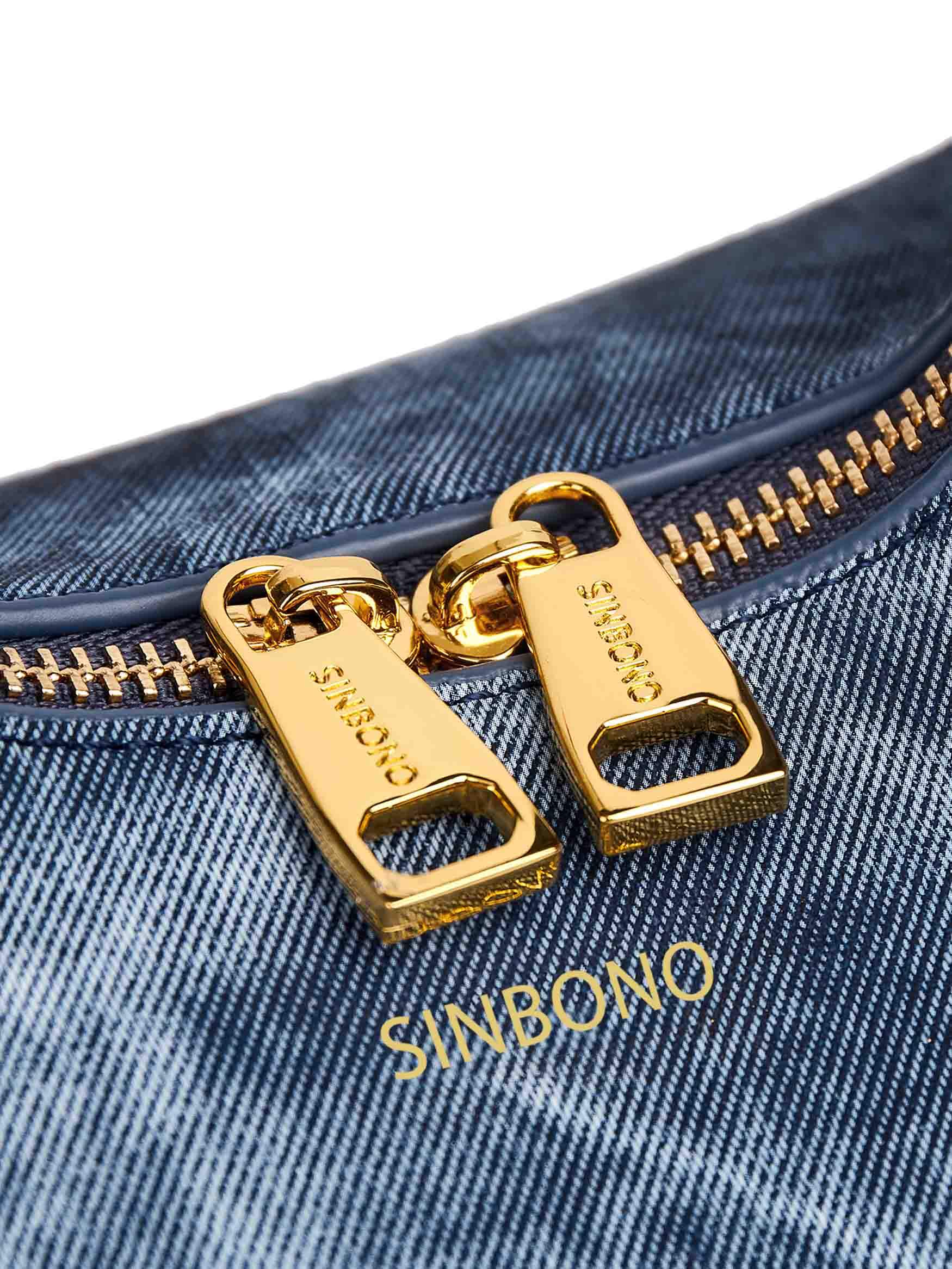 Vienna Top Handle Crossbody Bag in Deep Blue Vegan Leather -  Detail