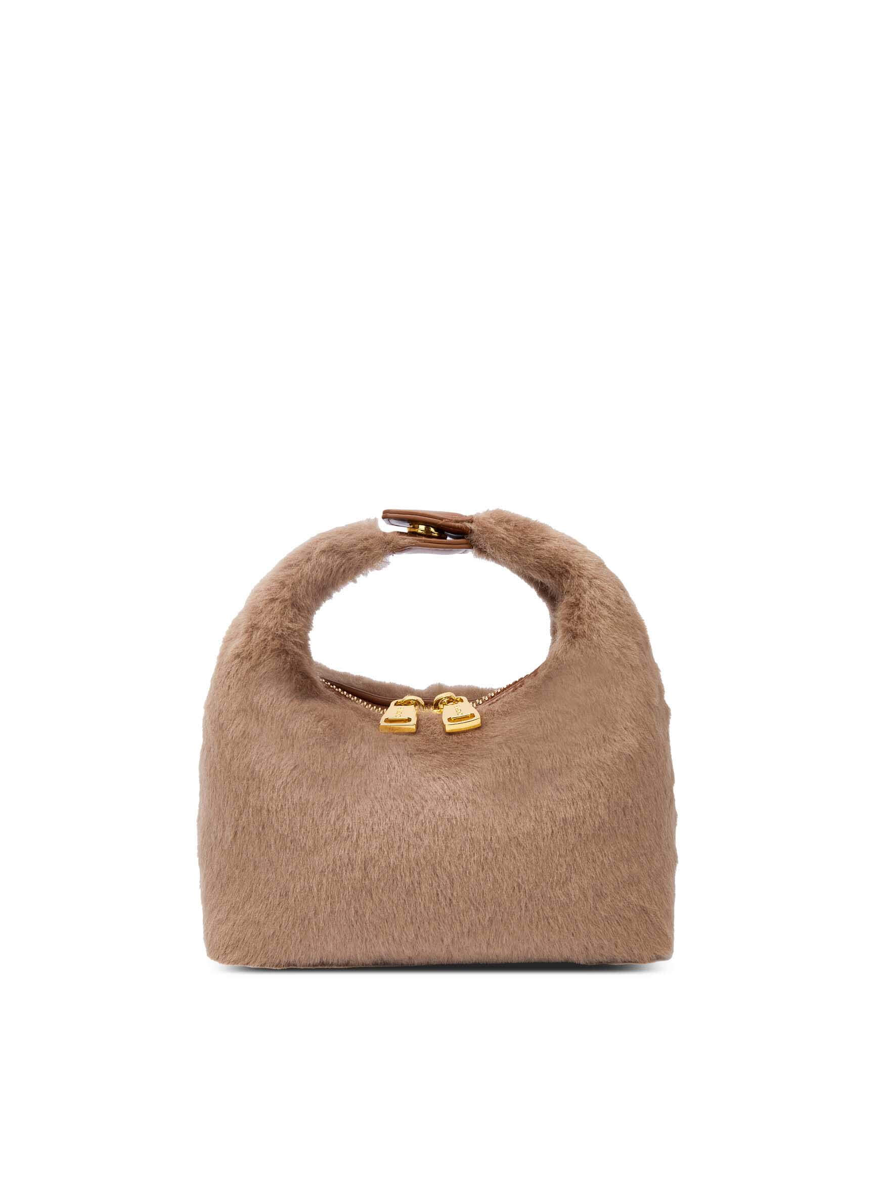 Vienna Top Handle Crossbody Bag in Elephant Gray Vegan Leather - Front View