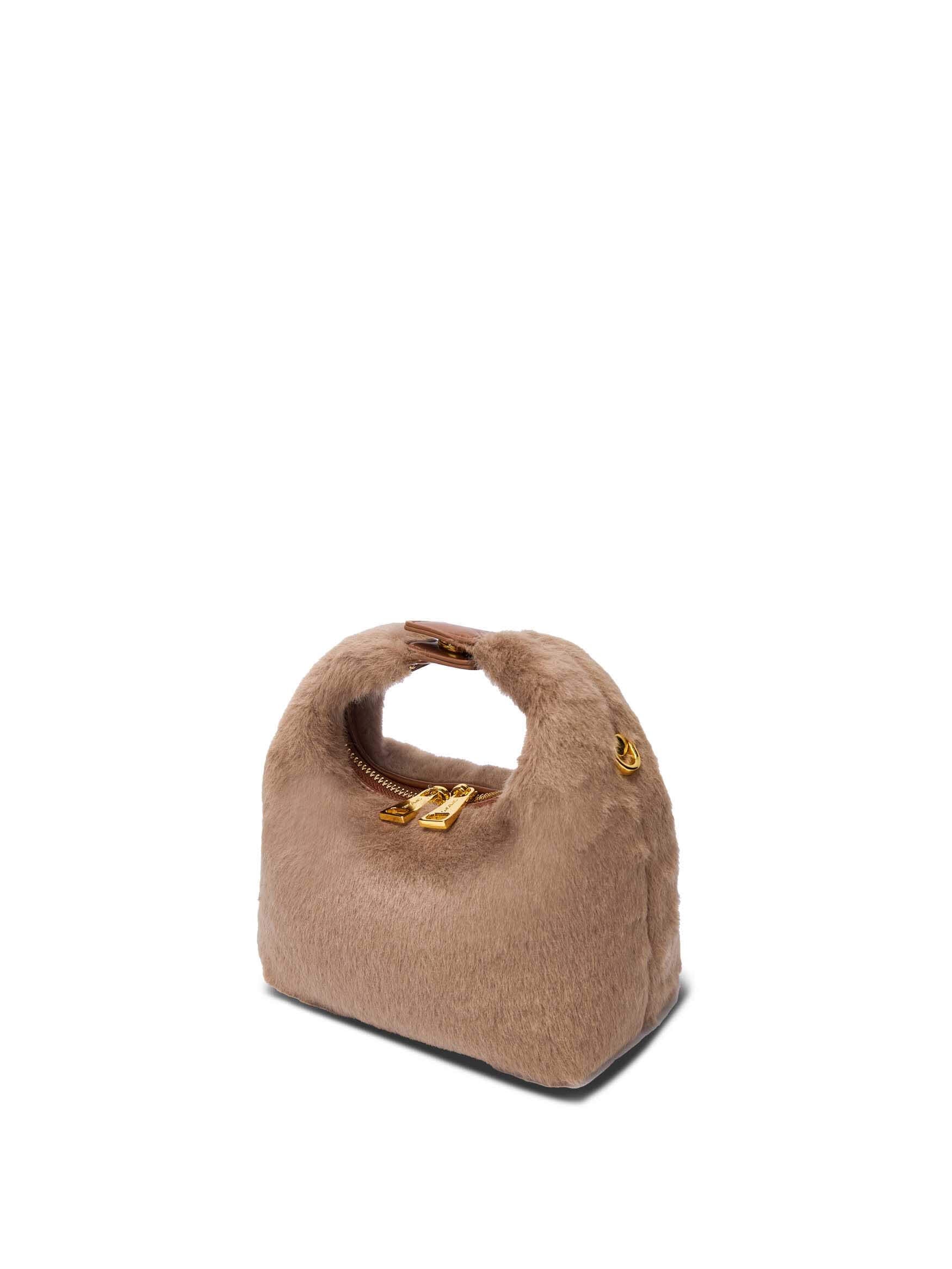 Vienna Top Handle Crossbody Bag in Elephant Gray Vegan Leather - Side Angle