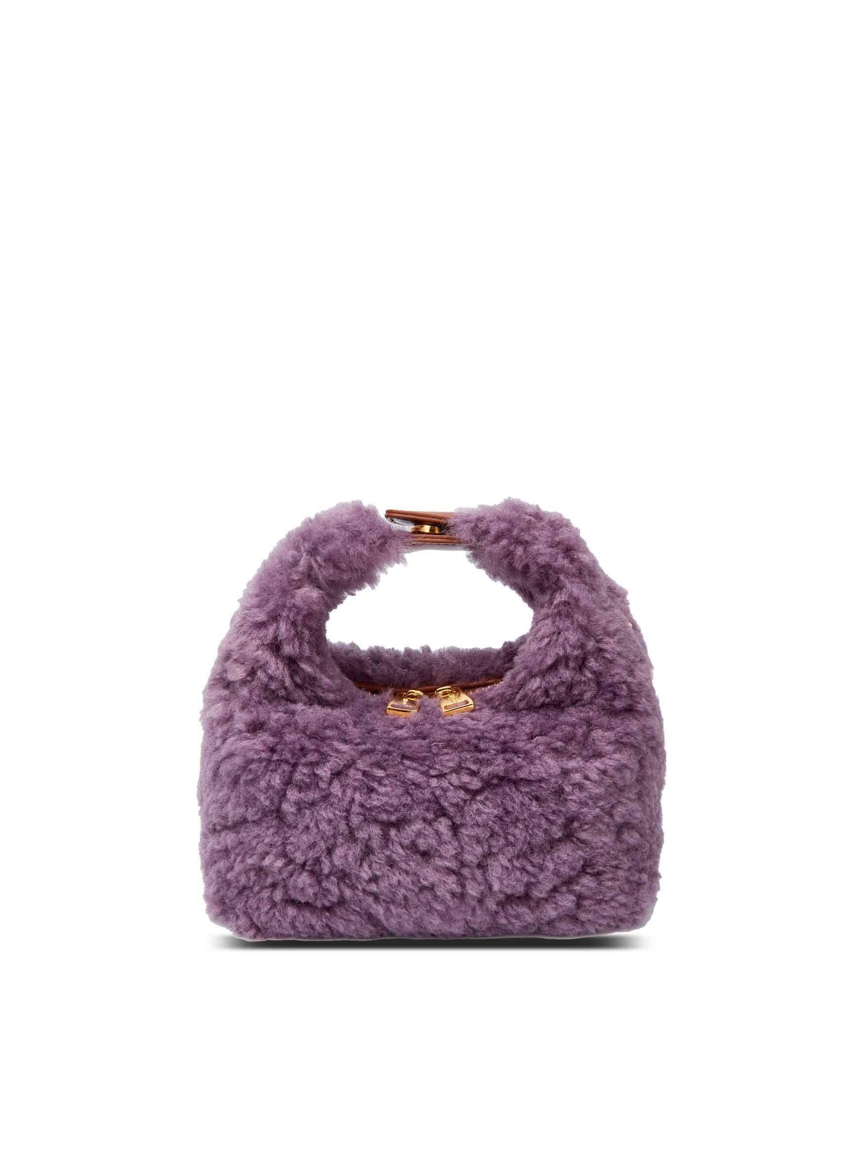 Vienna Top Handle Crossbody Bag in Grape Purple Vegan Leather - Front View