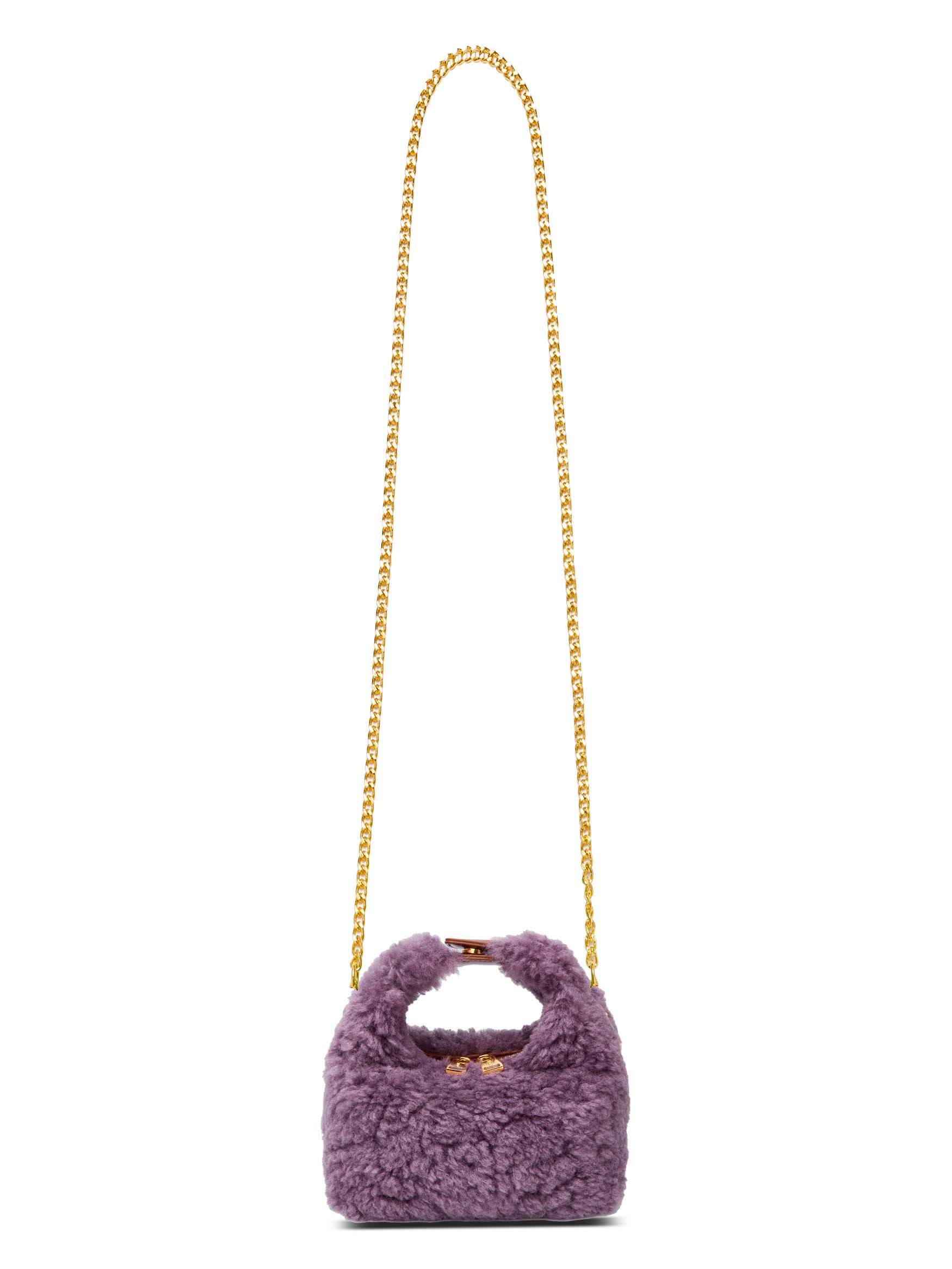Vienna Top Handle Crossbody Bag in Grape Purple Vegan Leather - With chain