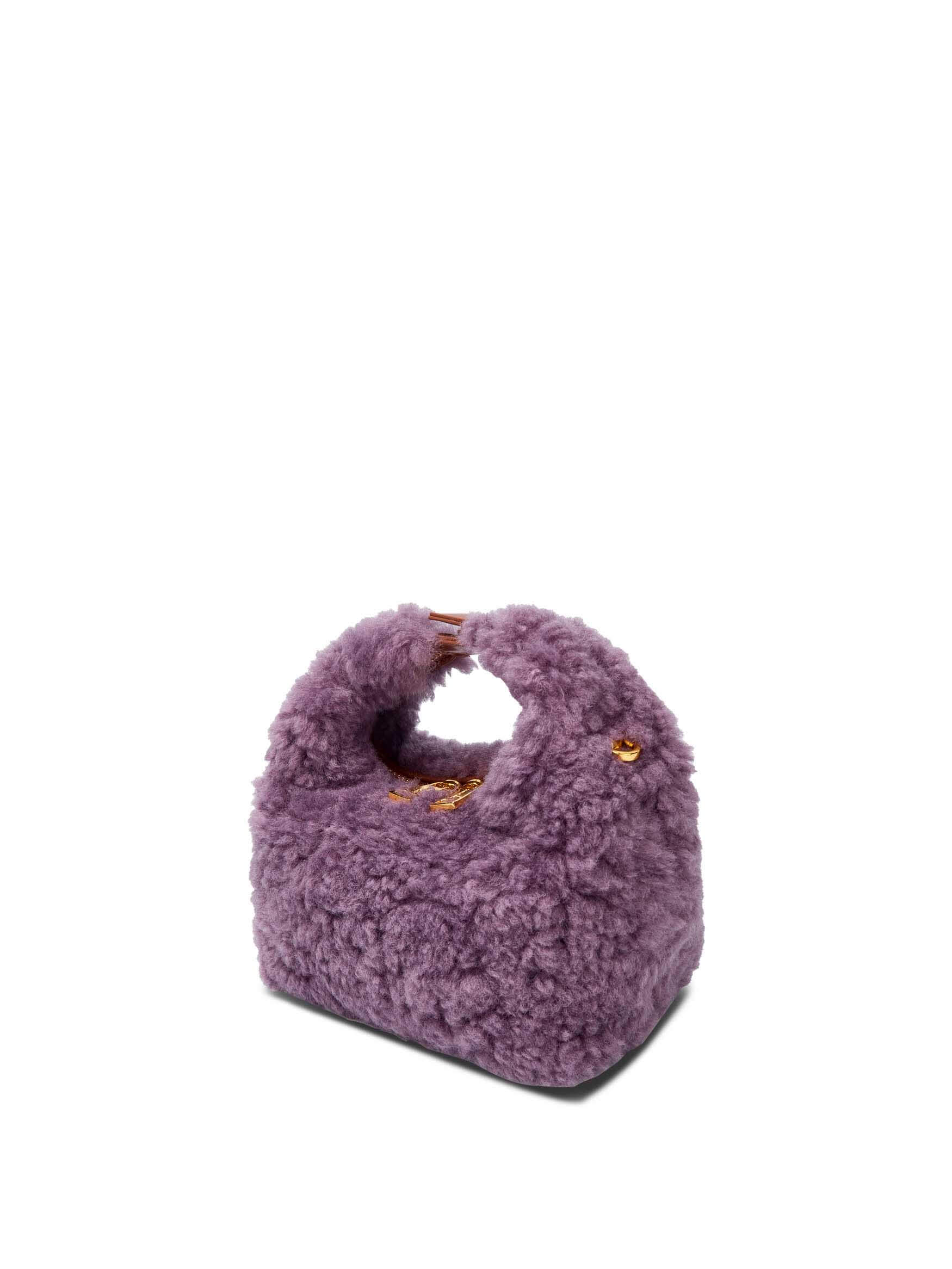 Vienna Top Handle Crossbody Bag in Grape Purple Vegan Leather - Side Angle