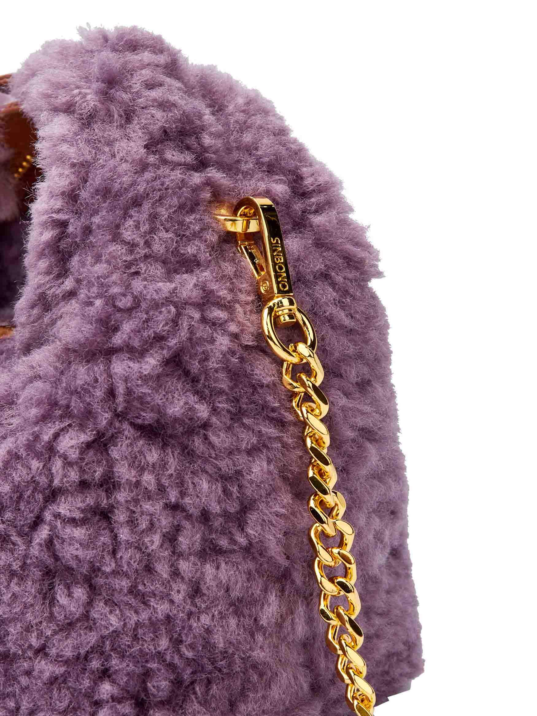 Vienna Top Handle Crossbody Bag in Grape Purple Vegan Leather - Side Angle