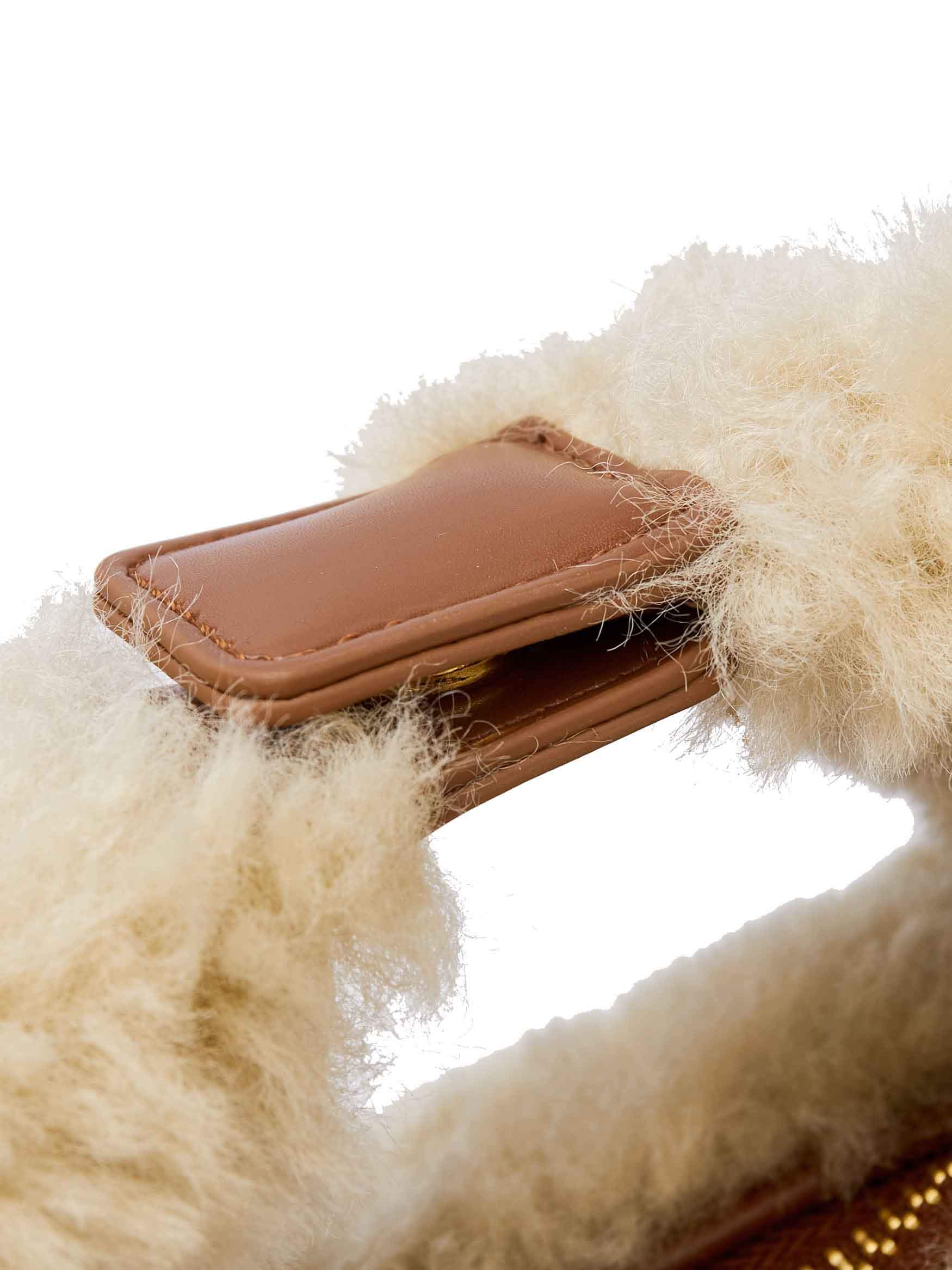 Vienna Top Handle Crossbody Bag in Light Green Vegan Leather - Top Handle Close-Up