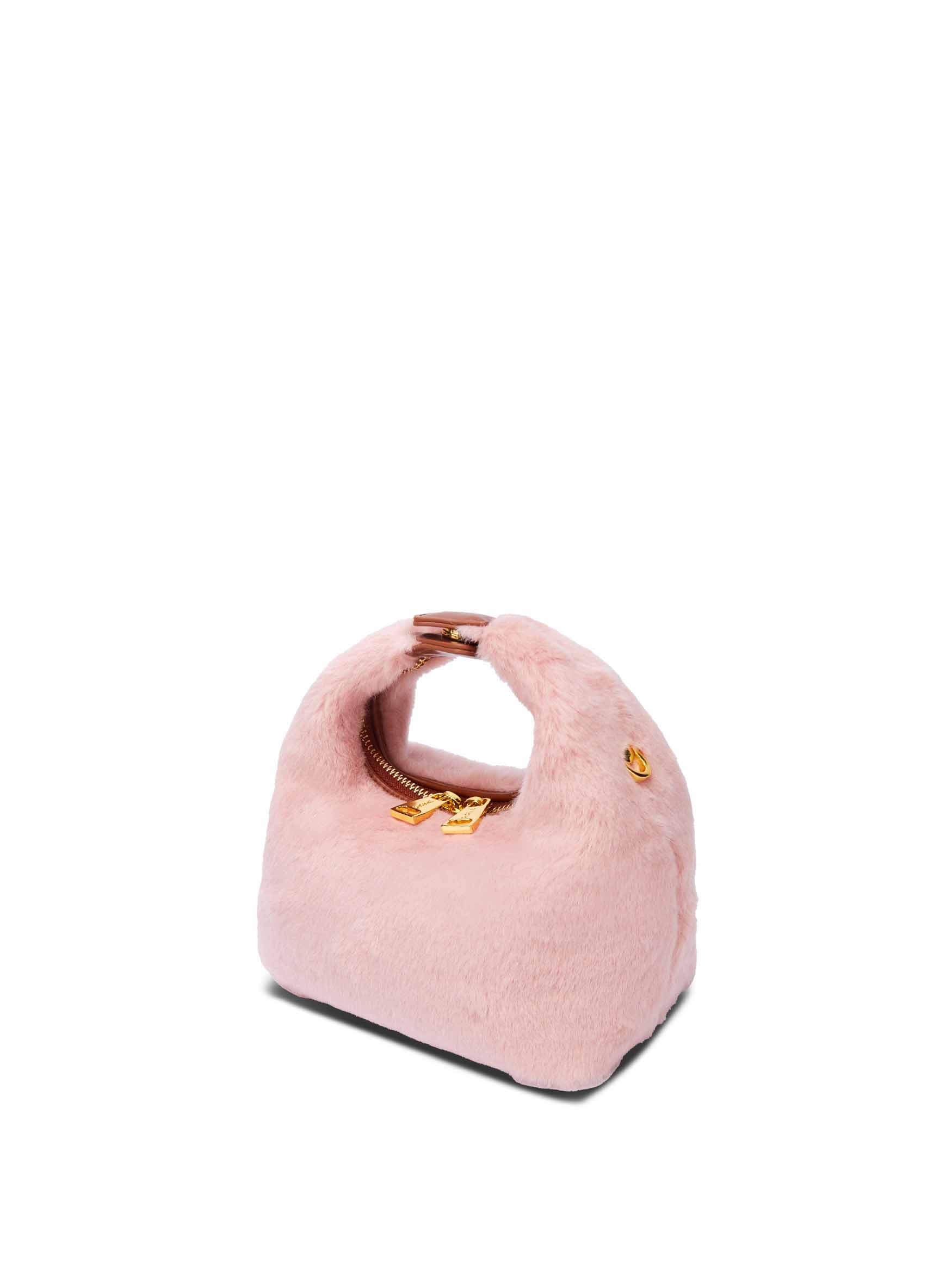 Vienna Top Handle Crossbody Bag in Light Pink Vegan Leather - Side Angle