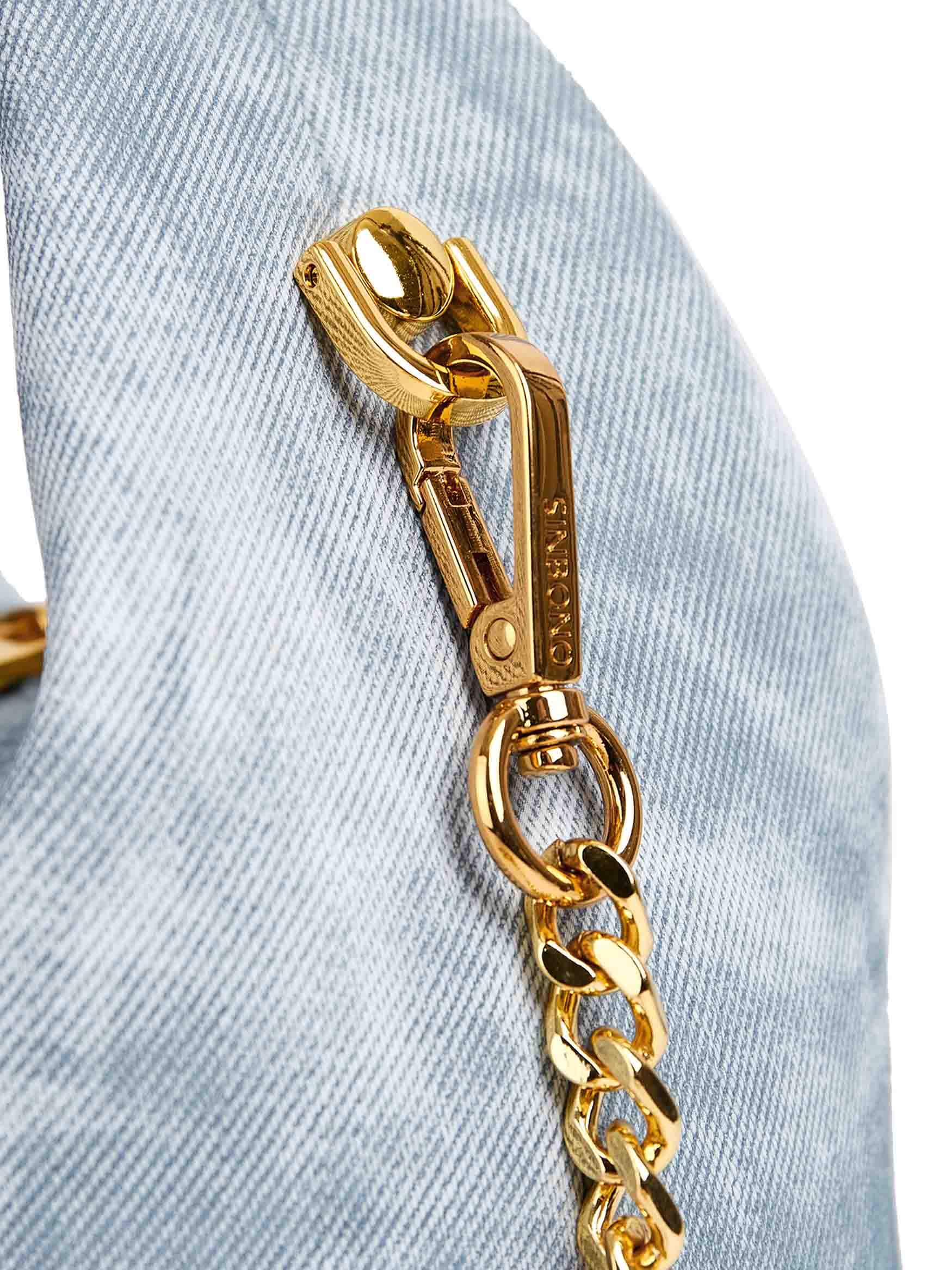 Vienna Top Handle Crossbody Bag in Mist Blue Vegan Leather - Side Angle