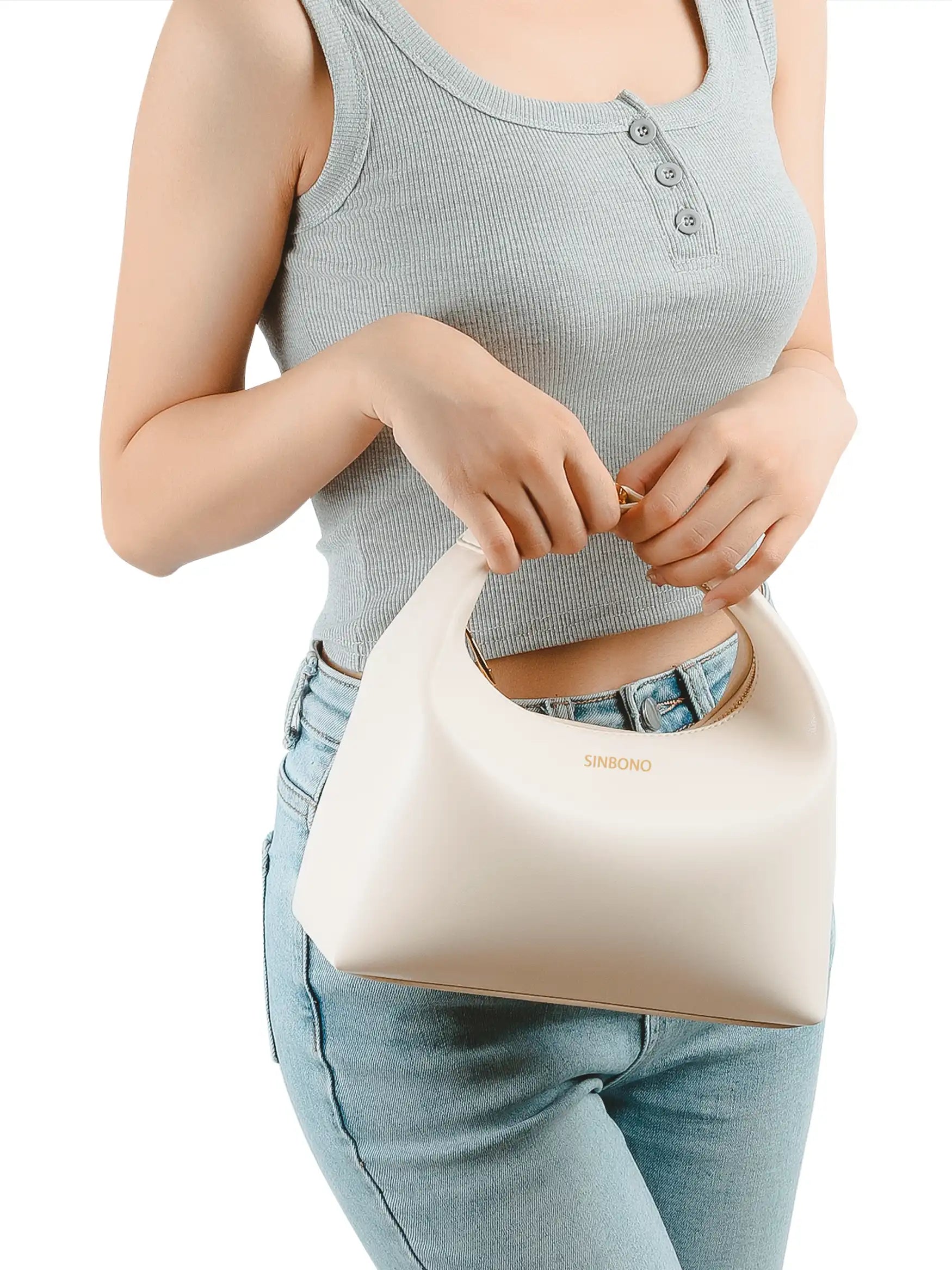 Vienna Top Handle Shoulder Bag - Ivory