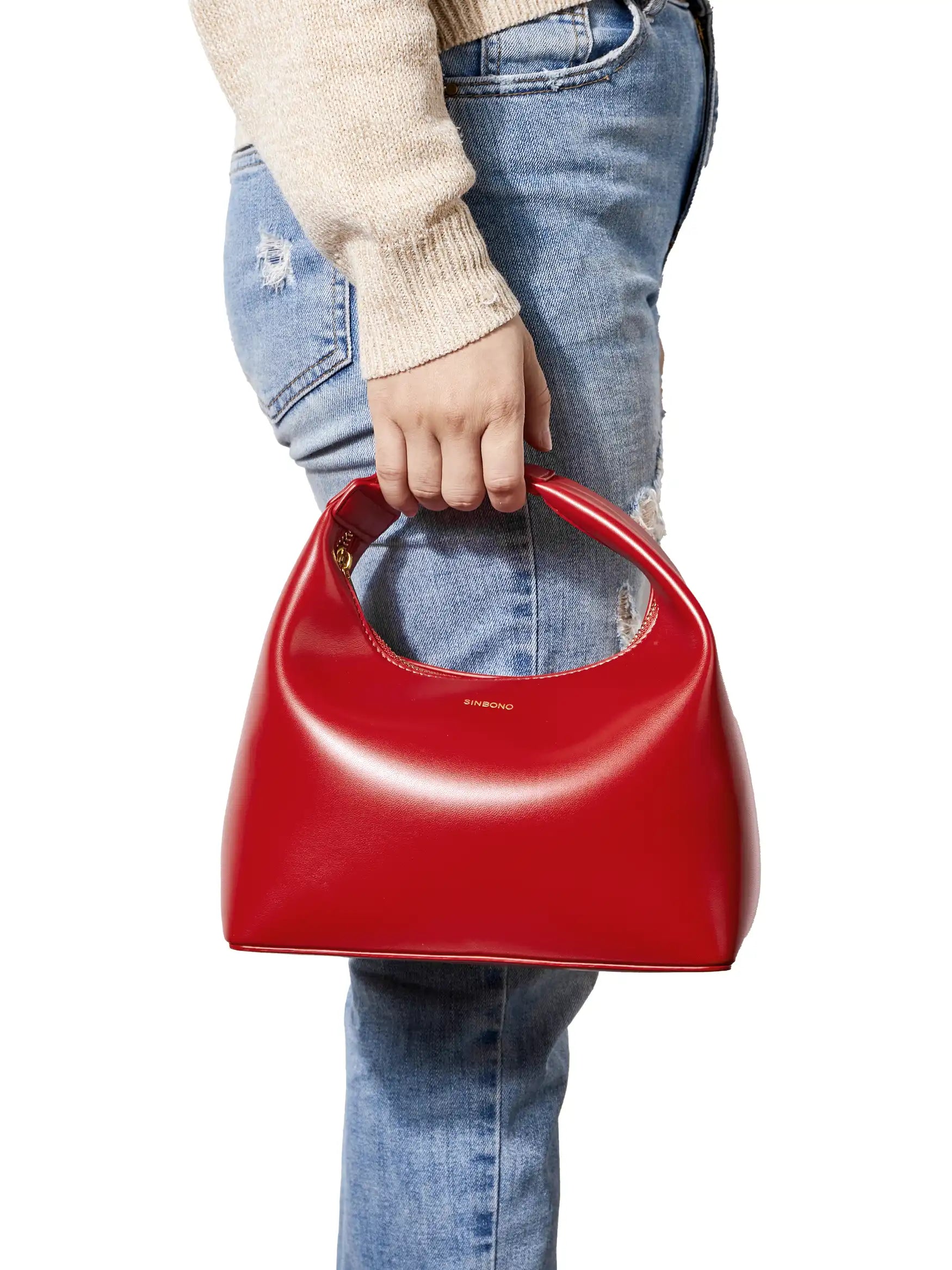 Vienna Top Handle Shoulder Bag  - Red