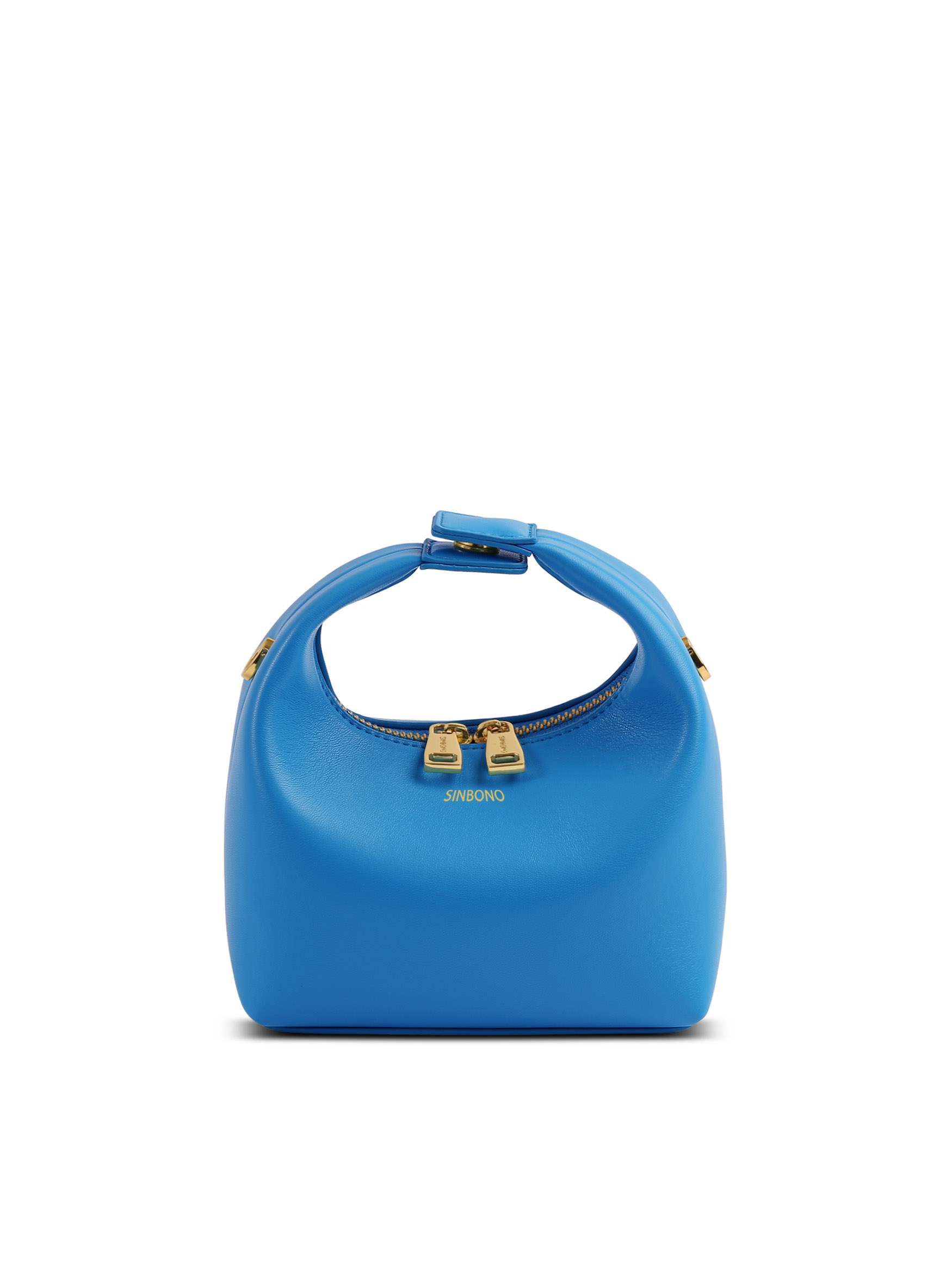 Vienna in Lake Blue Vegan Leather  - Front View