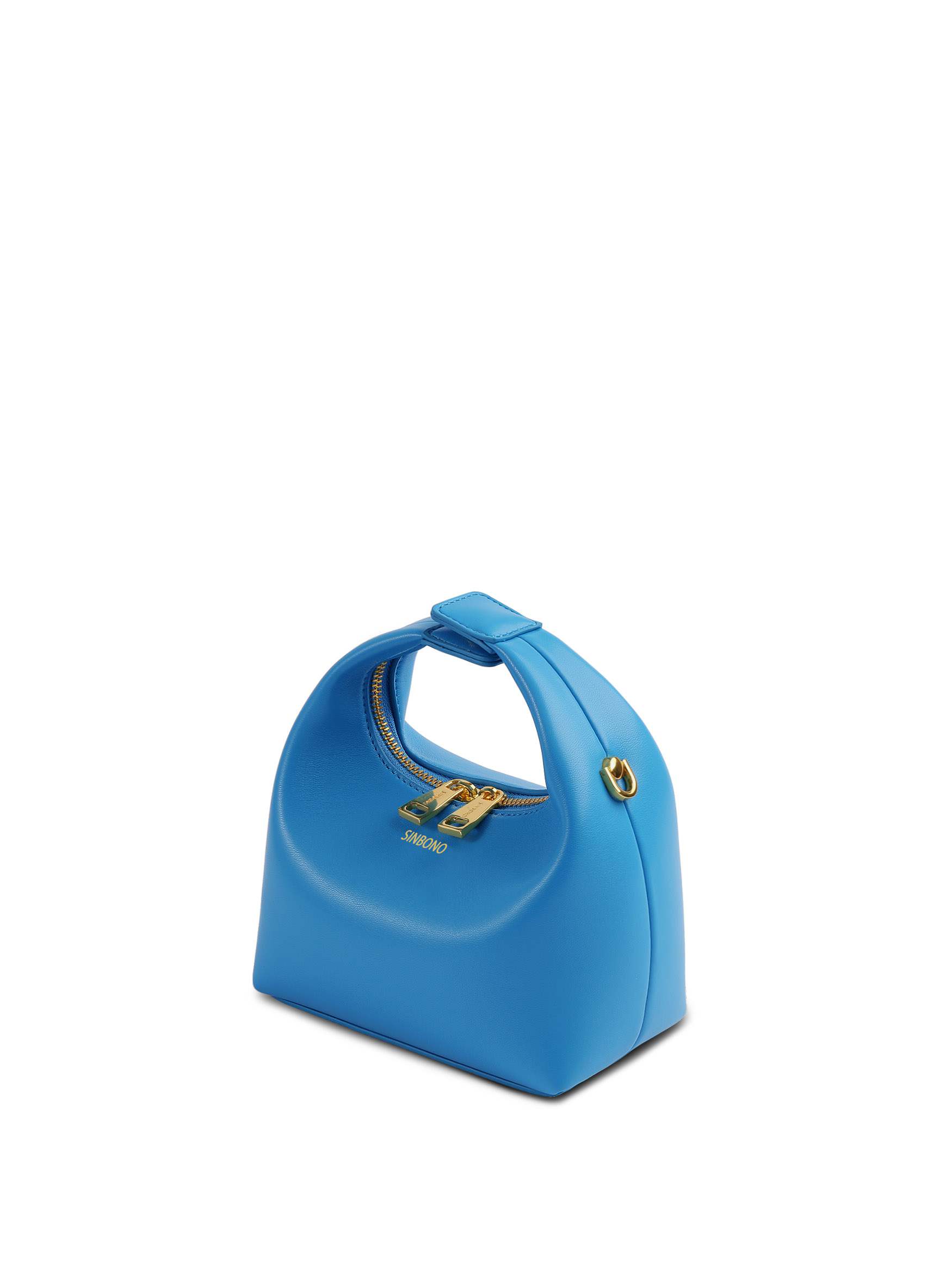 Vienna in Lake Blue Vegan Leather  - Side Angle