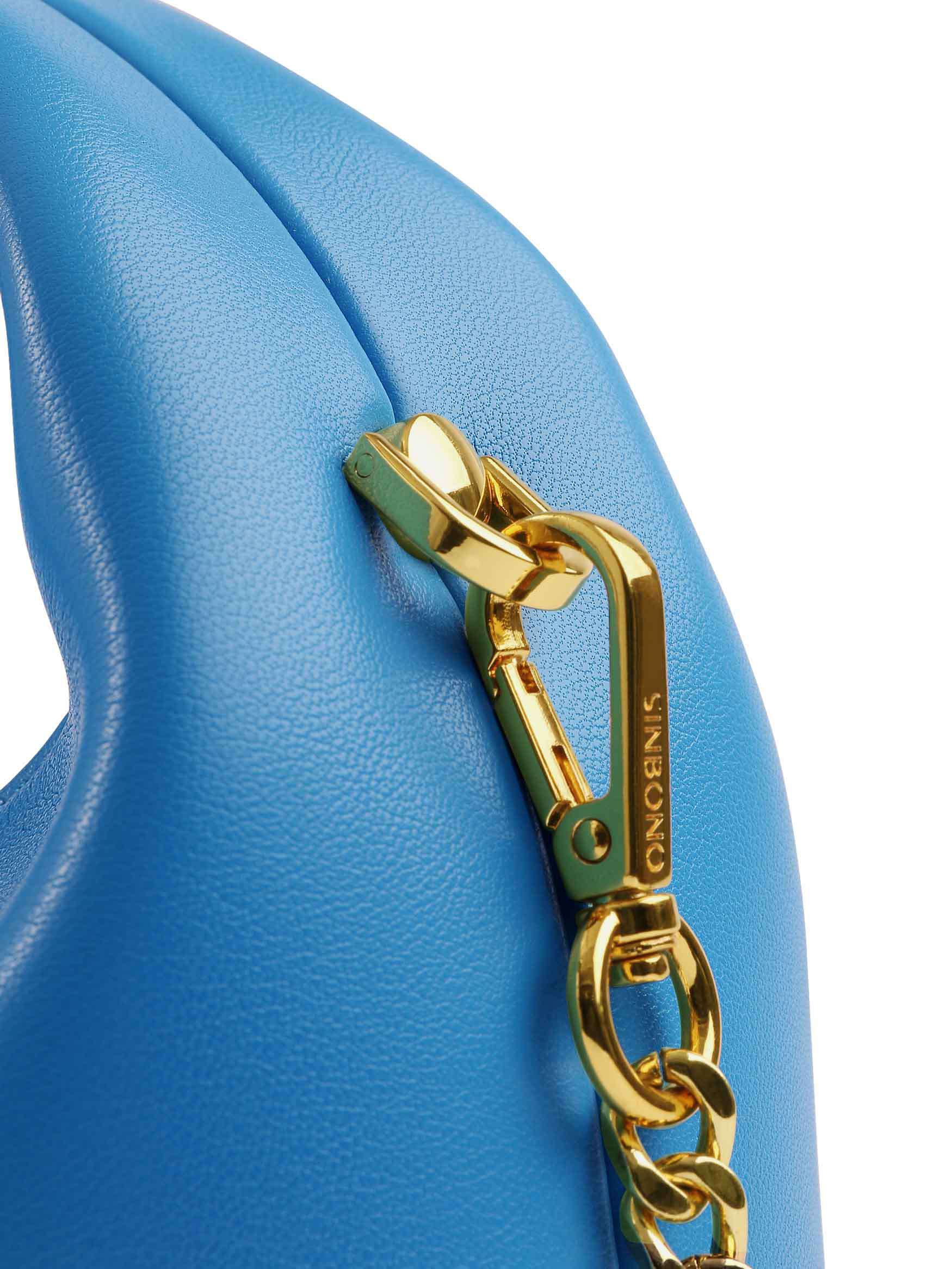 Vienna in Lake Blue Vegan Leather  - Side Hook