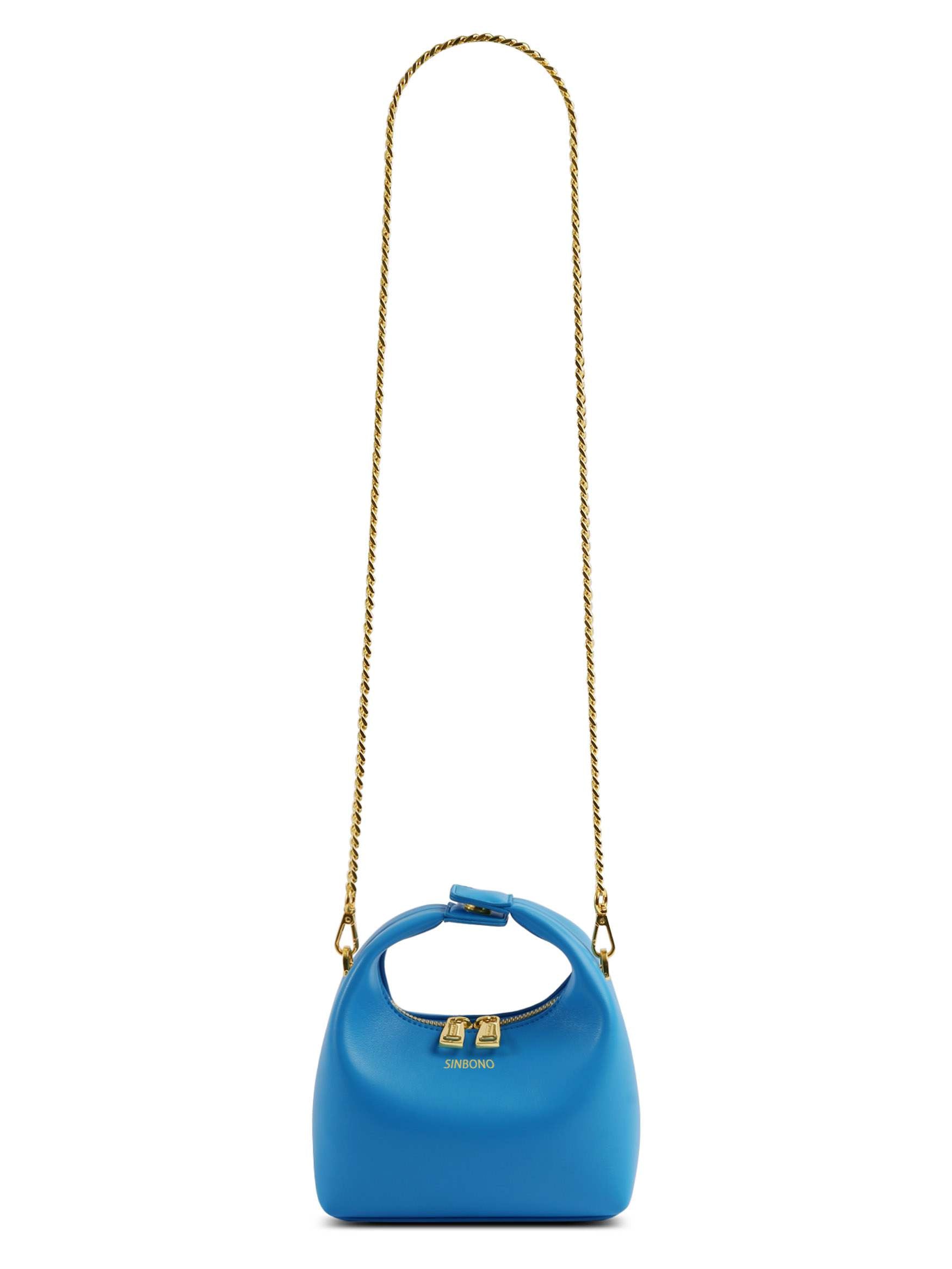 Vienna in Lake Blue Vegan Leather  - With chain