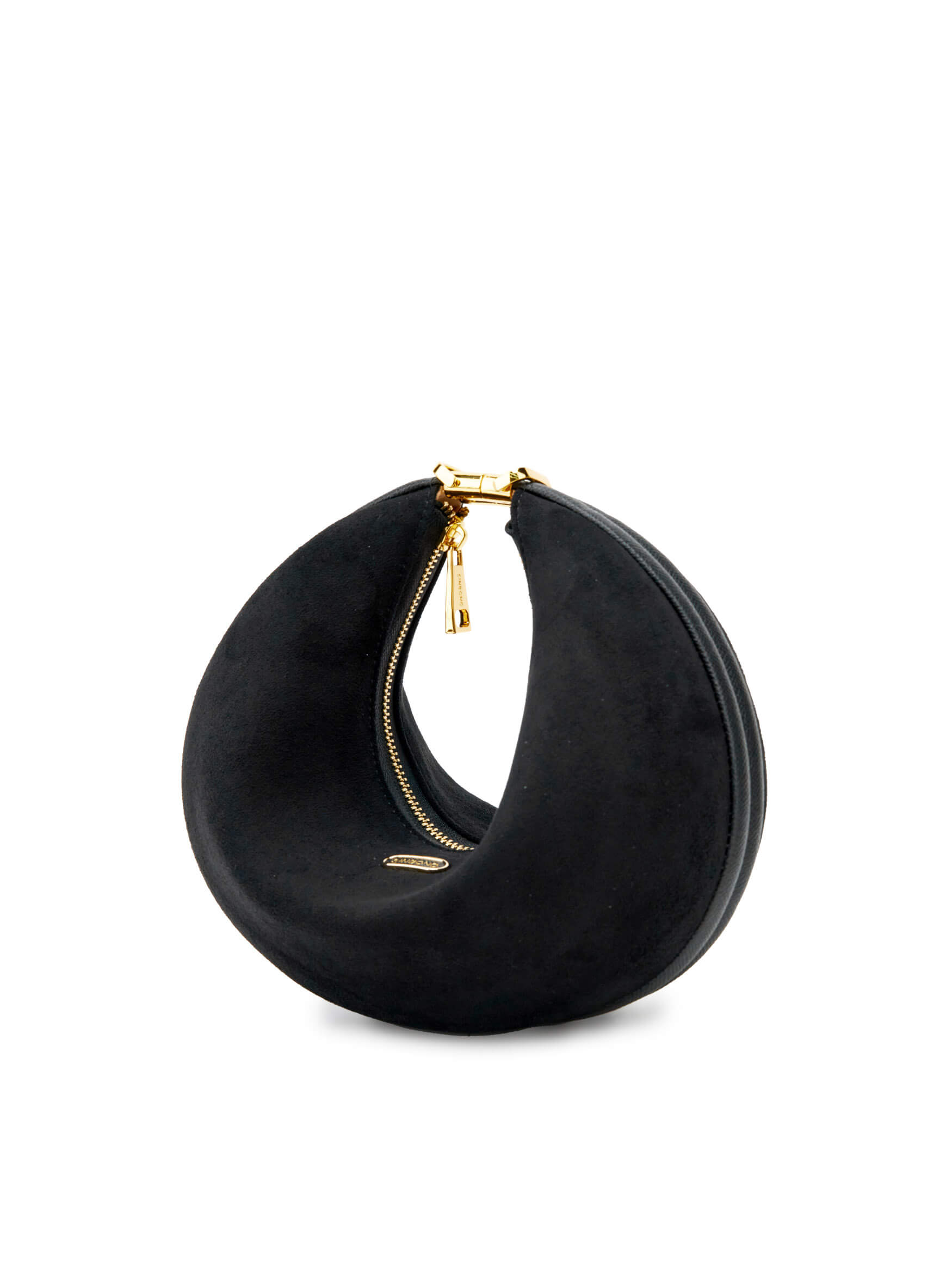 Zoey Shoulder Crossbody Bag - Black Fake Suede