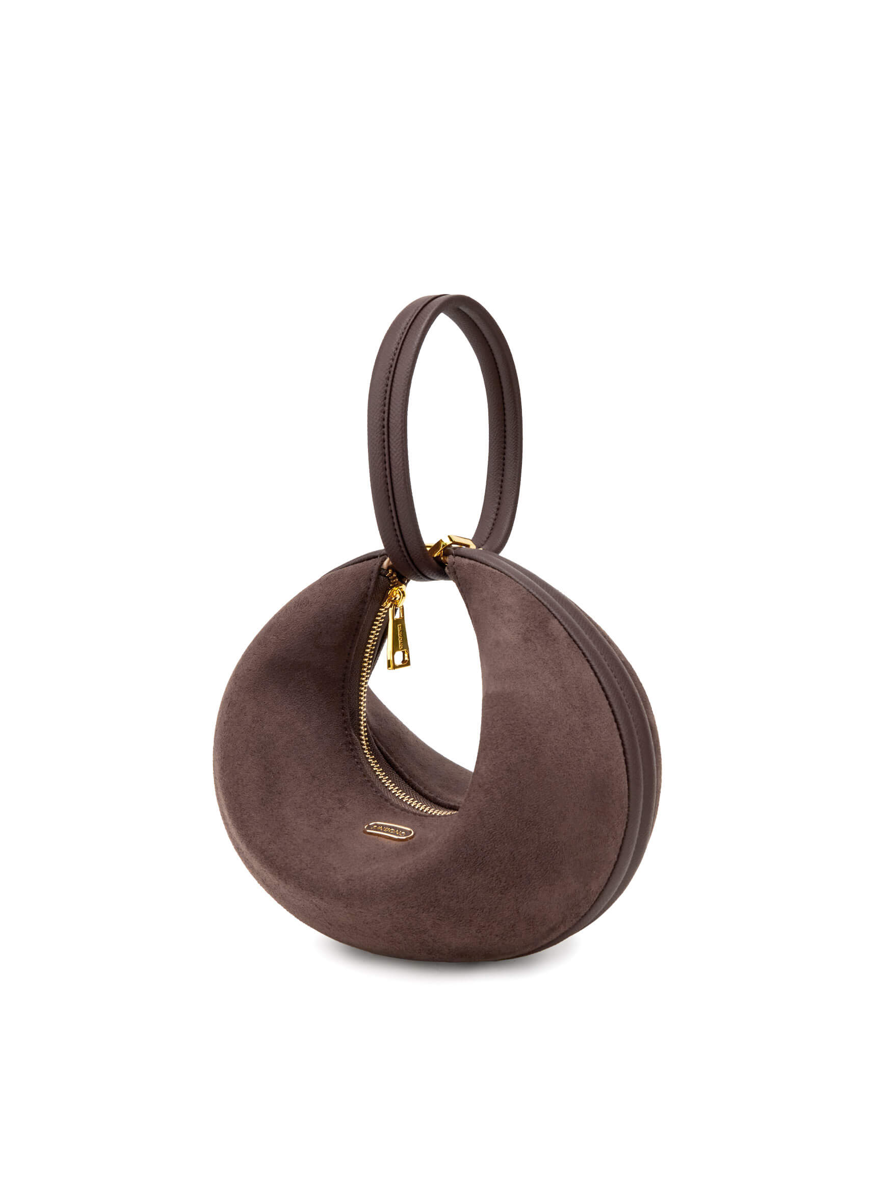 Zoey Shoulder Crossbody Bag -  Dark Brown Fake Suede