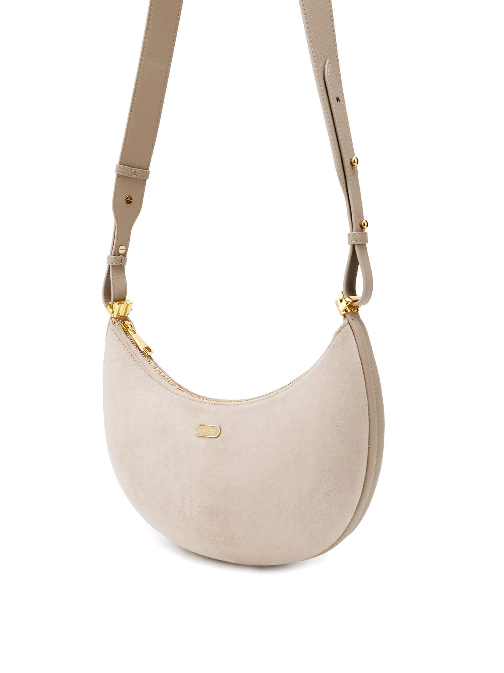 Zoey Shoulder Crossbody Bag - Ivory Fake Suede