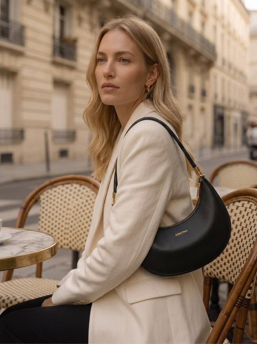 Zoey Shoulder Crossbody Bag - Black