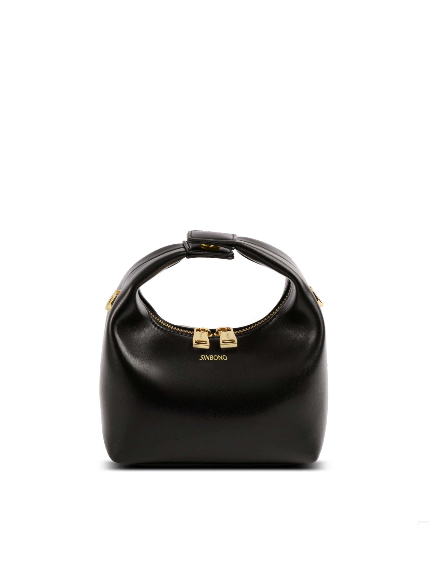 Vienna in Black Vegan Leather  - Front View