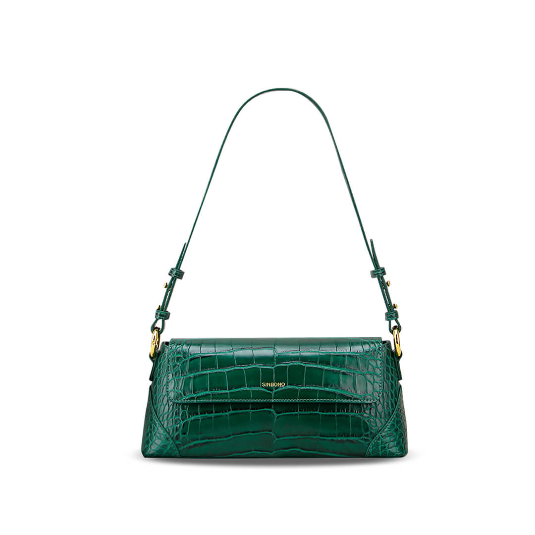 SINBONO Amelia Shoulder Bag Dark Green - Vegan Leather Shoulder Bag