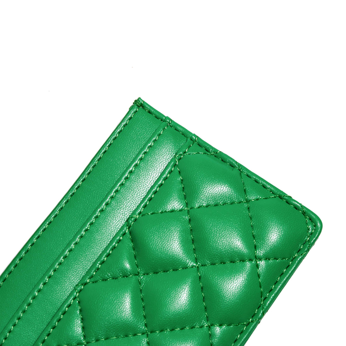 SINBONO Embossed Leather Business Card Holder Grass Green - Grass Green Leather Wallet