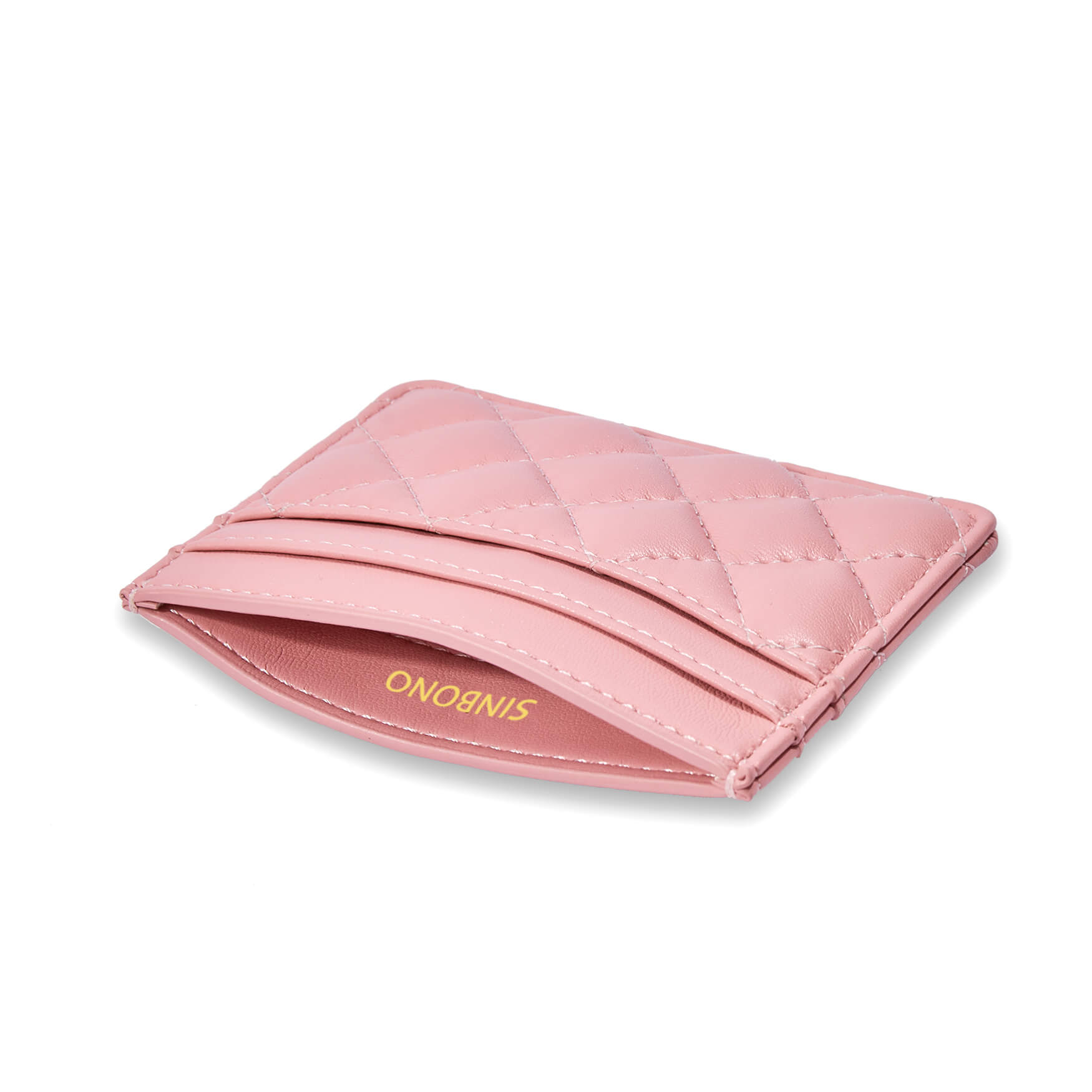 SINBONO Luxury Business Card Case Holder Pink - Cruelty Free Leather Purse