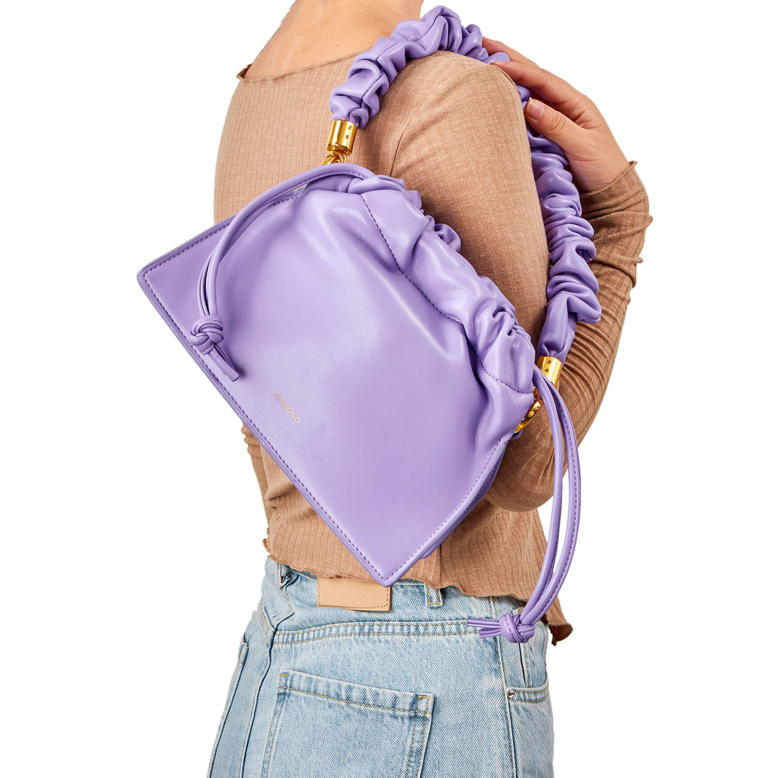 SINBONO Drawstring Vegan Handbag Purple