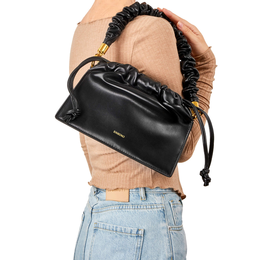 SINBONO Drawstring Handbag Black