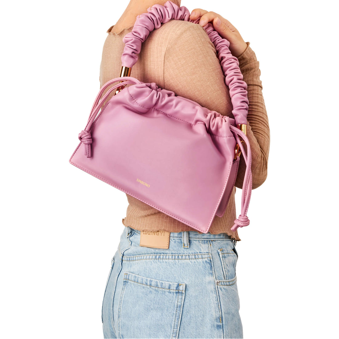 SINBONO Drawstring Handbag Pink