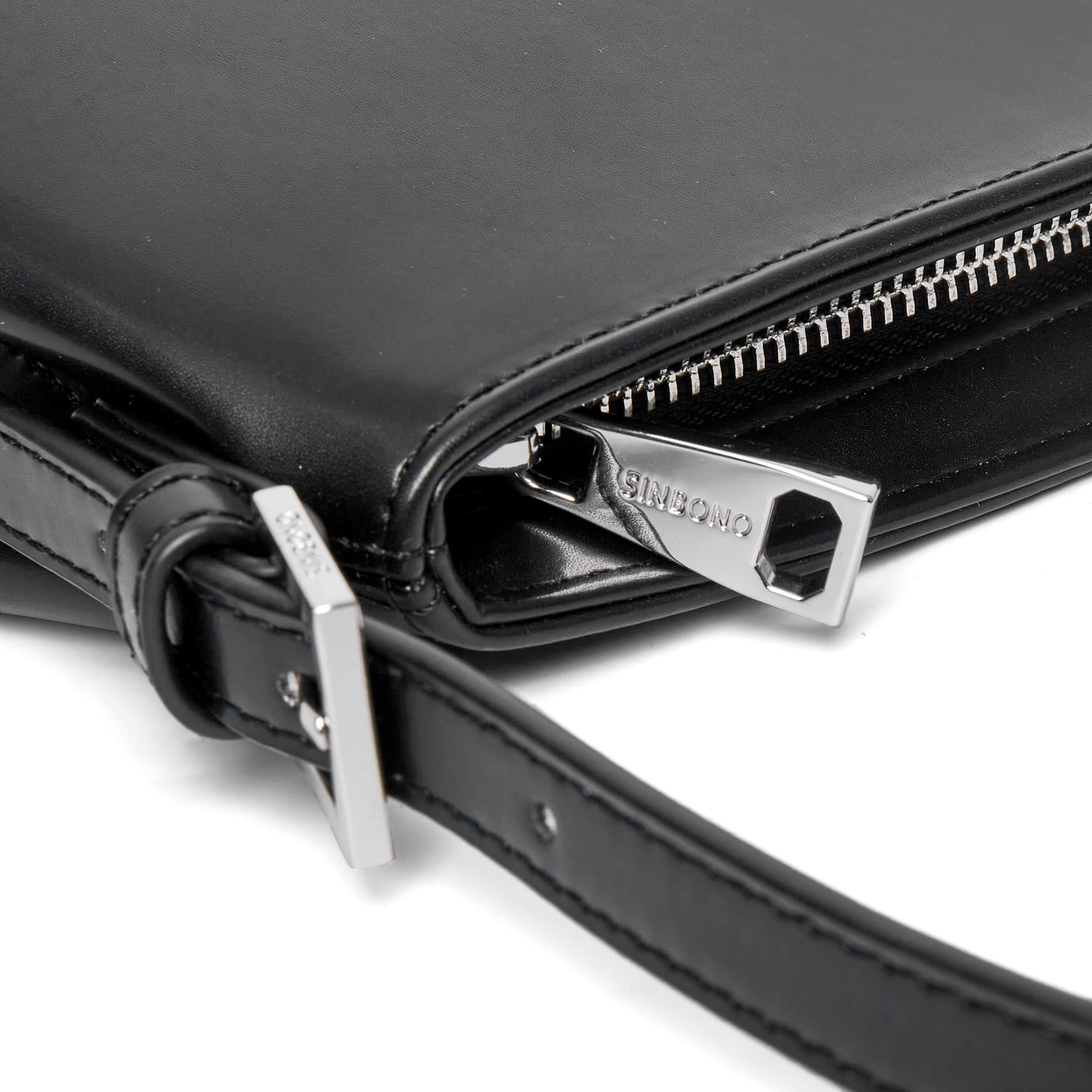 SINBONO Vegan Leather Hobo Bag Black - Animal Free Leather Bag
