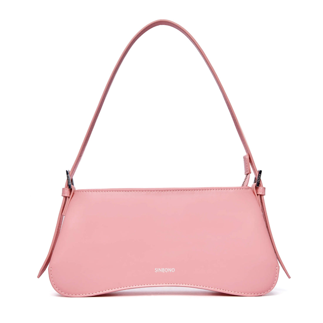 SINBONO Eva  Leather Baguette Bag Pink - Sustainable Leather Bag for women