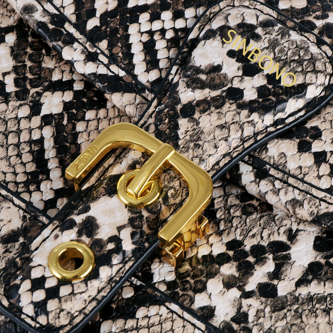 SINBONO Fiona  Shoulder Bag Natural Snake Embossed