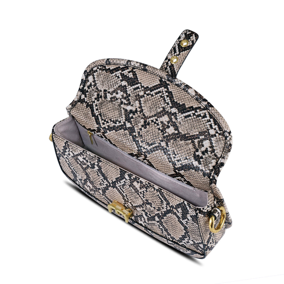 SINBONO Fiona  Shoulder Bag Natural Snake Embossed