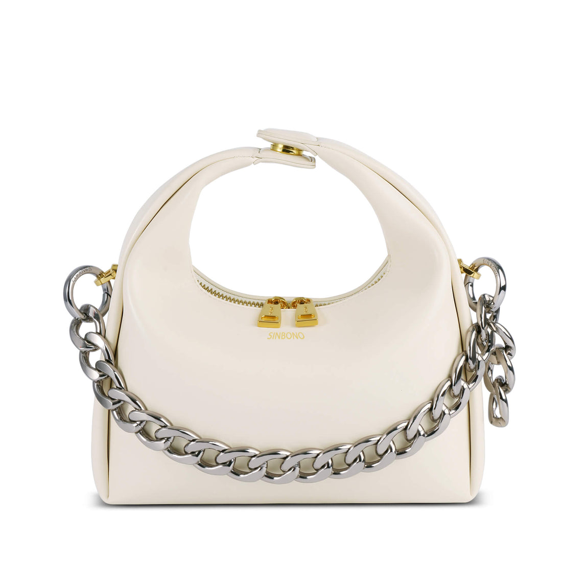 SINBONO Medium Chunky Chain Strap Silver - Cruelty Free Chain Strap