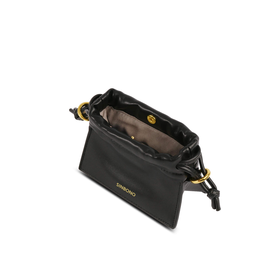 SINBONO Mini Drawstring Vegan Handbags Black