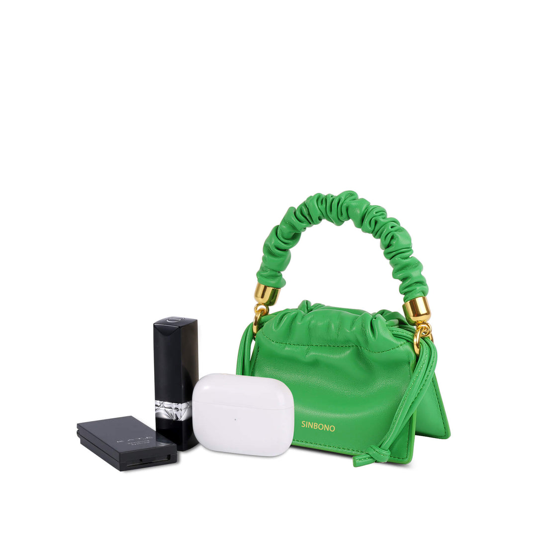 SINBONO Mini Drawstring Vegan Handbags Grass Green