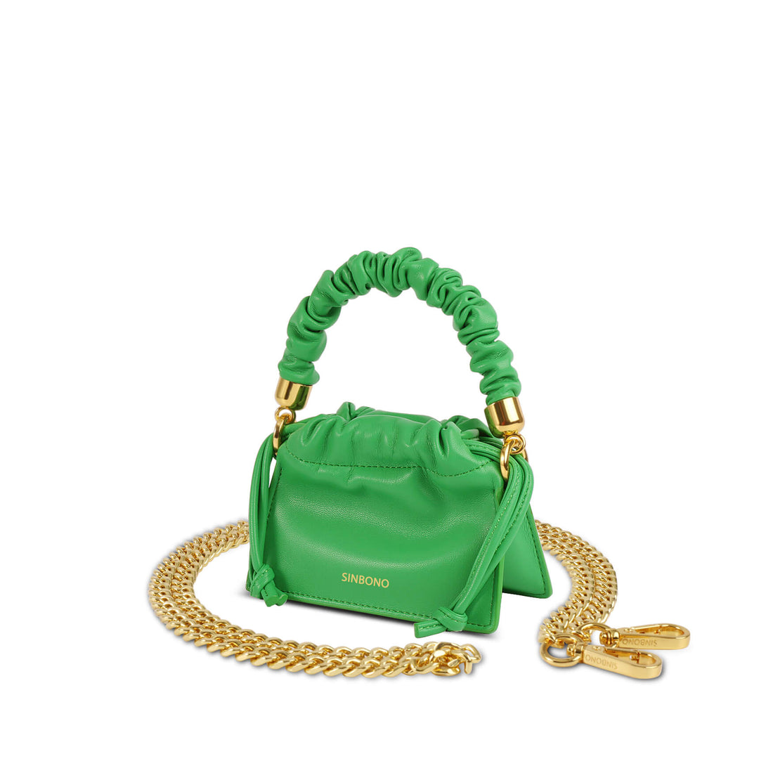 SINBONO Mini Drawstring Vegan Handbags Grass Green