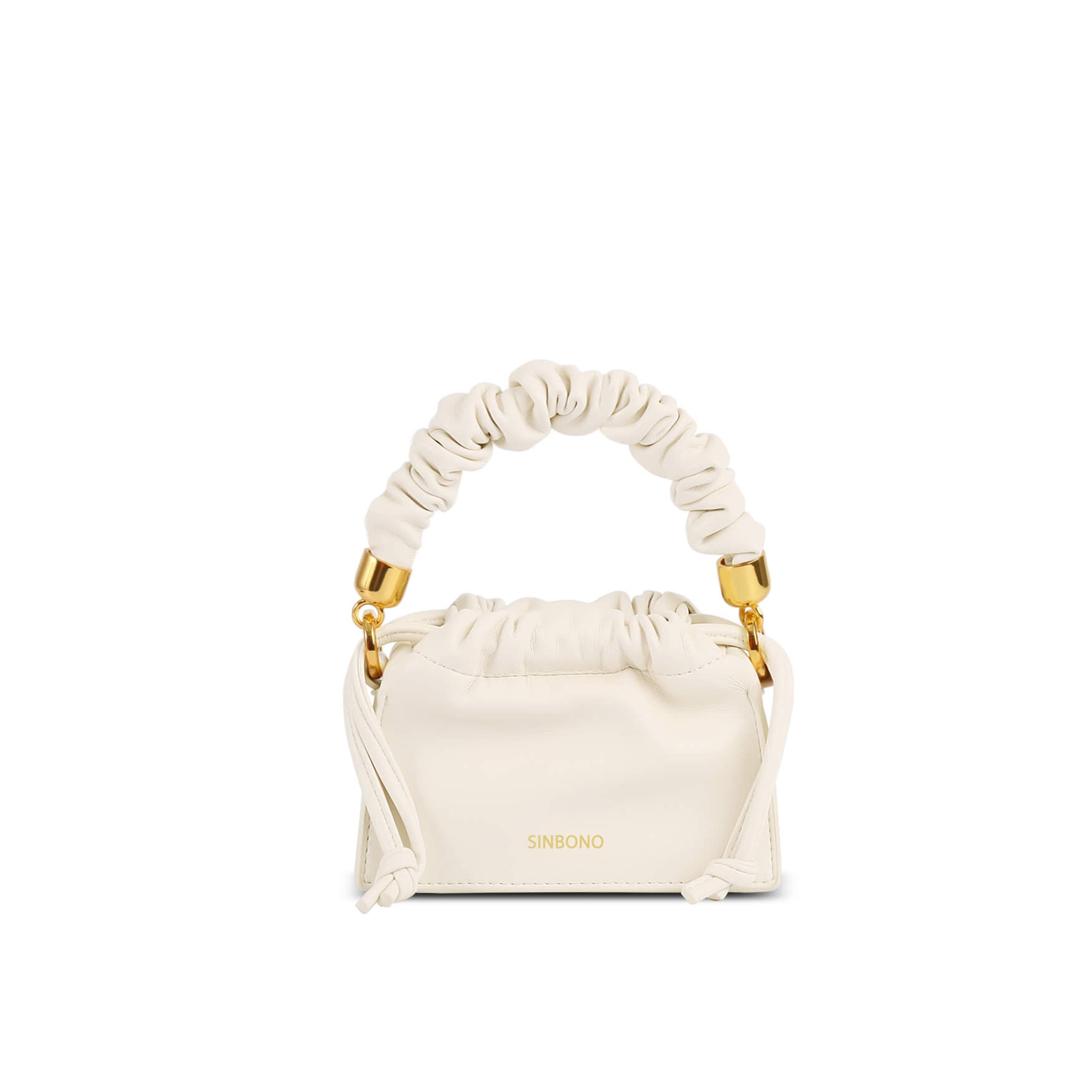 SINBONO Mini Drawstring Vegan Handbags Ivory