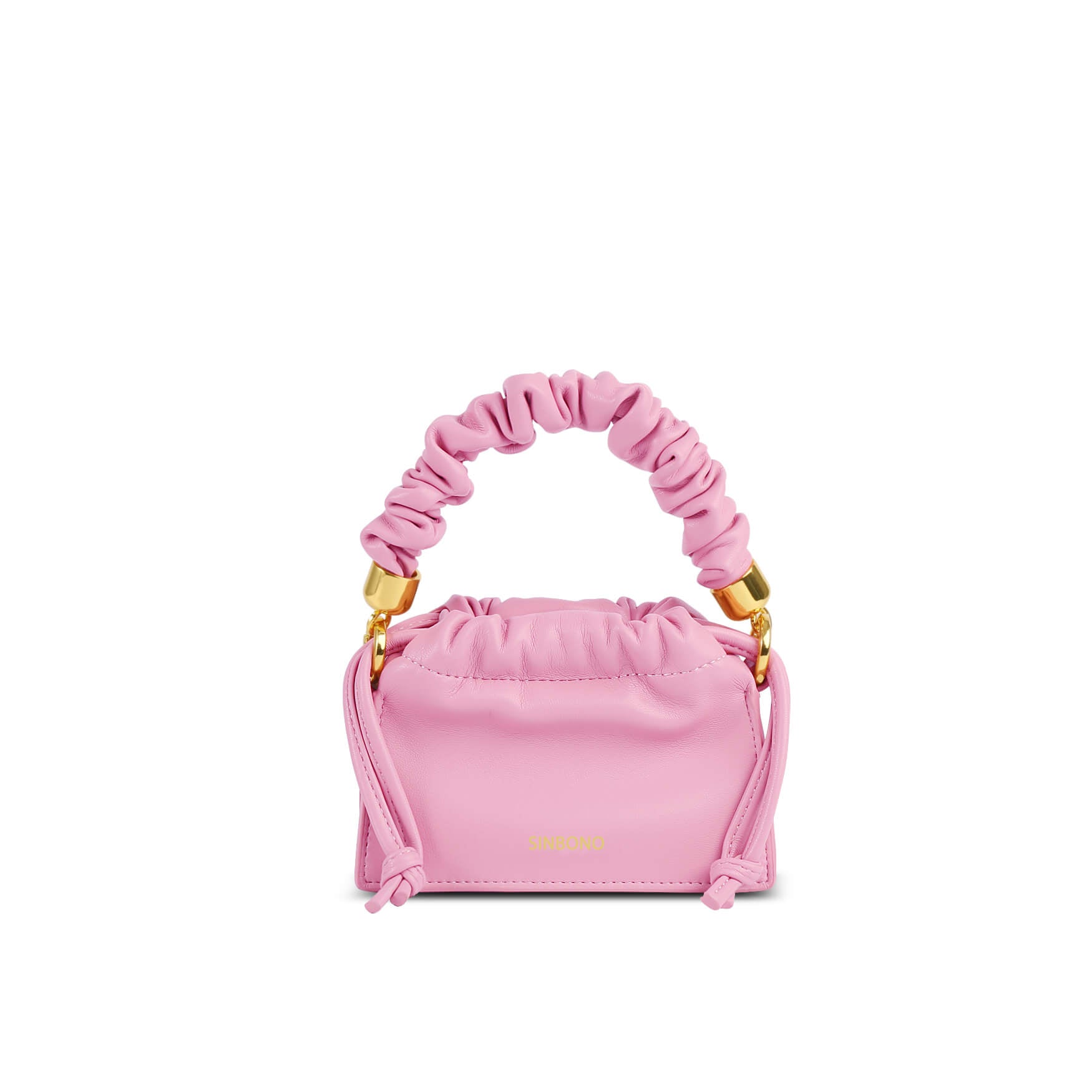 SINBONO Mini Drawstring Vegan Handbags Pink
