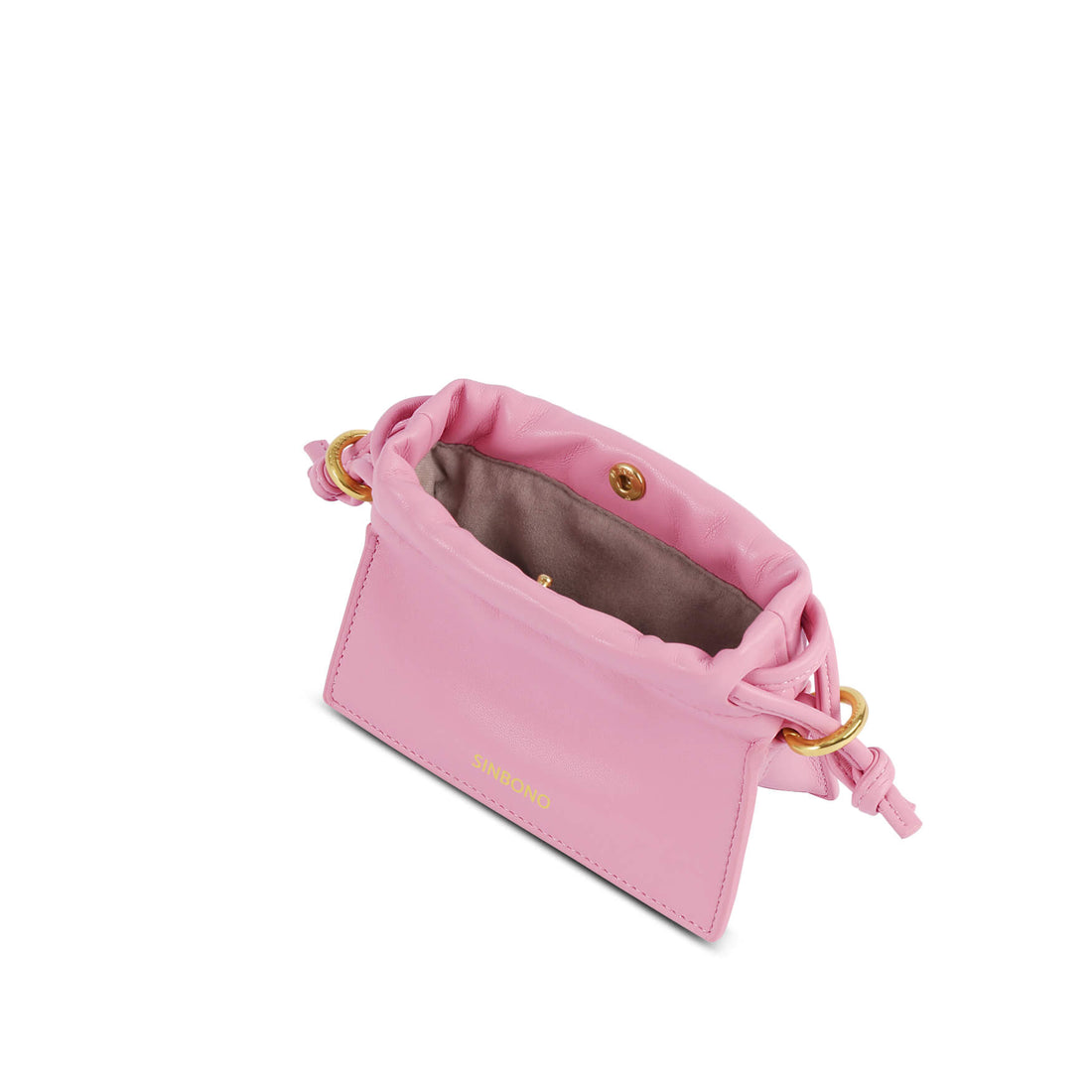 SINBONO Mini Drawstring Vegan Handbags Pink