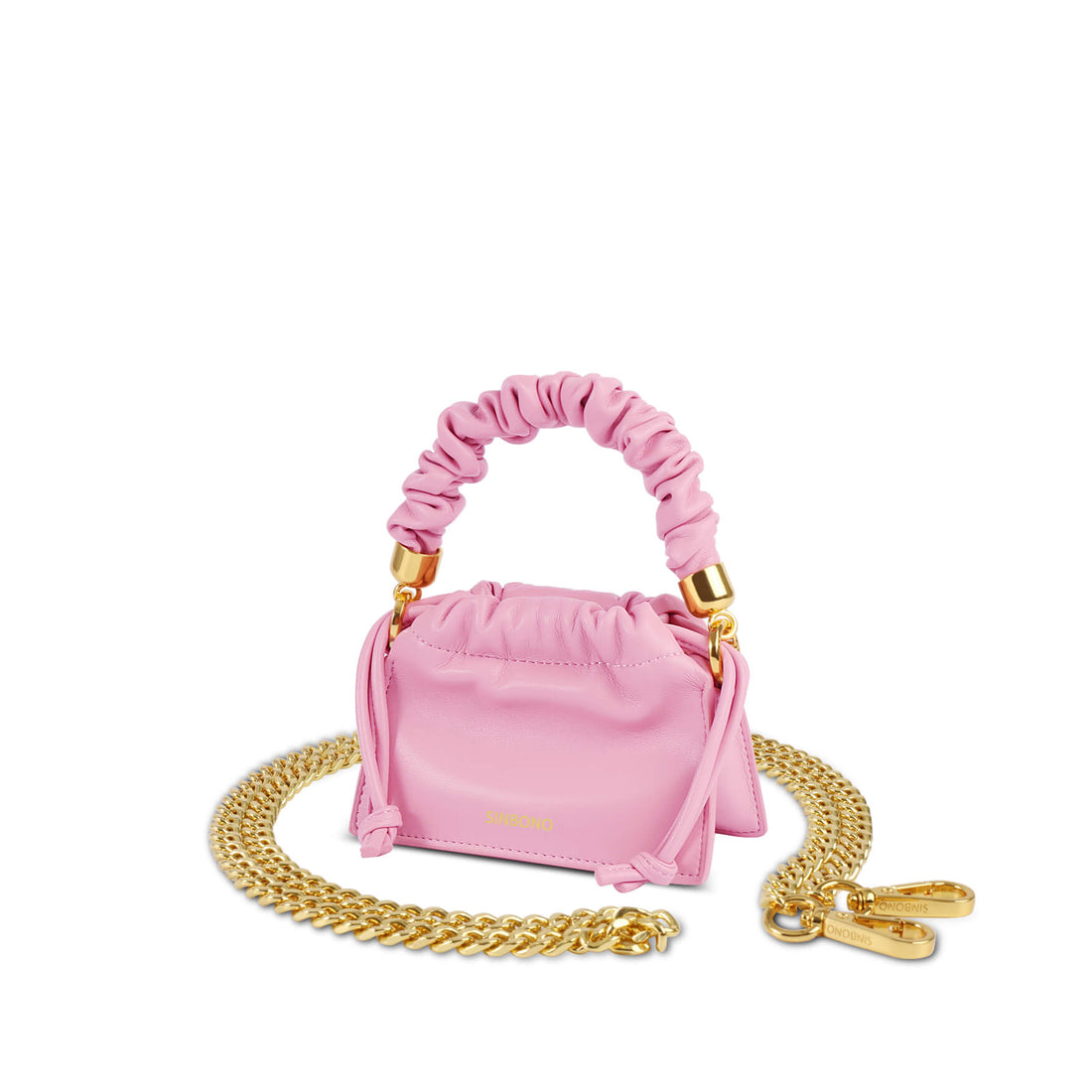 SINBONO Mini Drawstring Vegan Handbags Pink