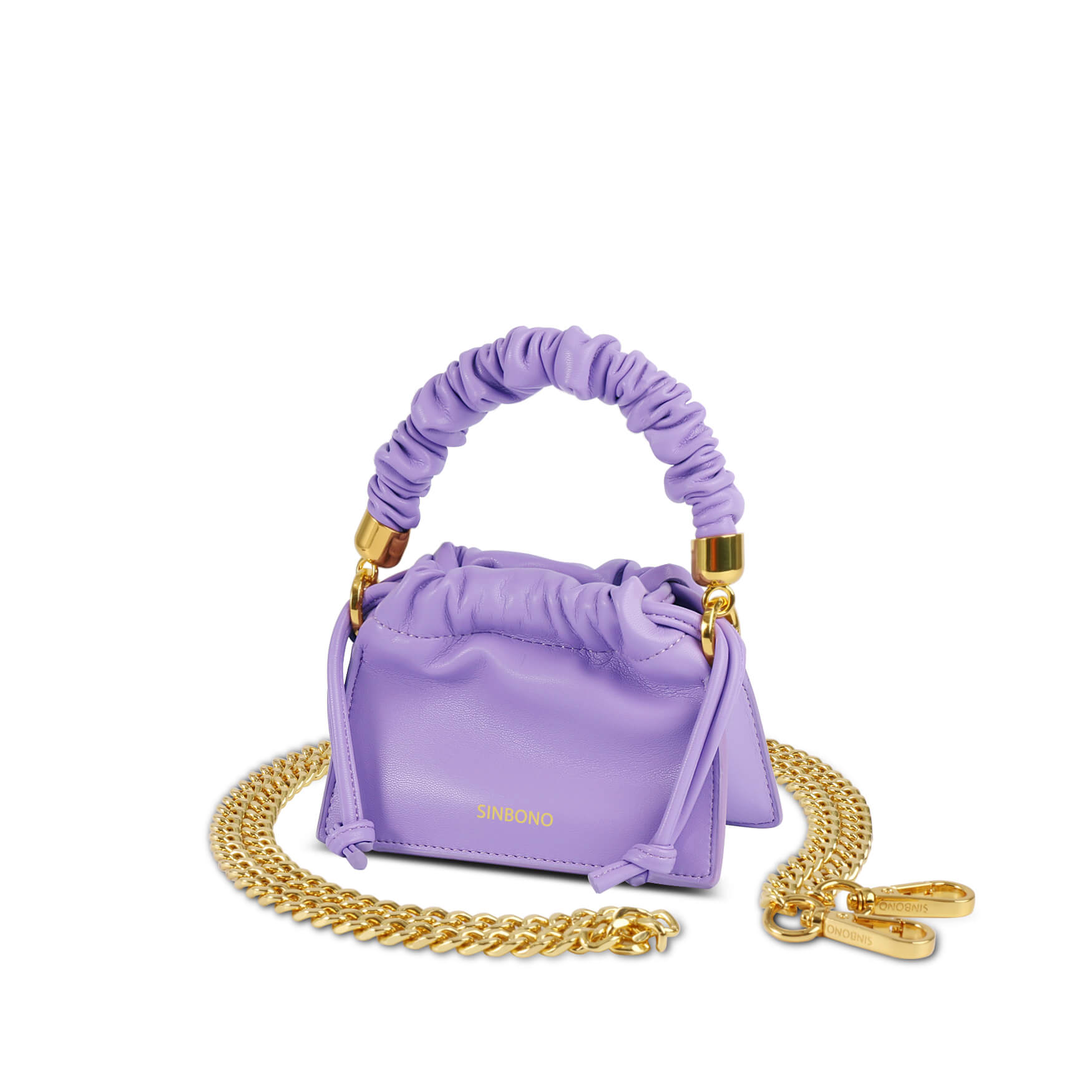 SINBONO Mini Drawstring Vegan Handbags Purple