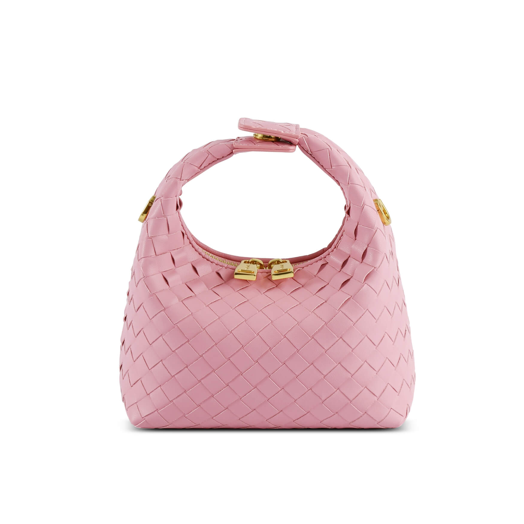 SINBONO Vienna Pink Braided Leather Handbags -Vegan Leather Women Bag